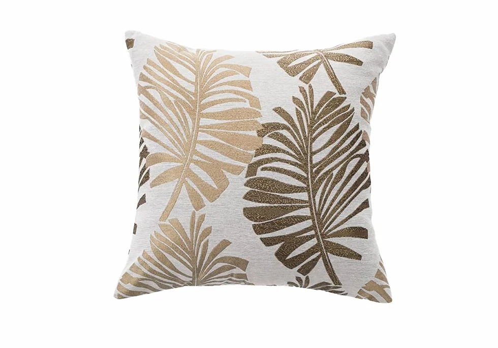 2 Pezzi Federe Copricuscini 45 x 45 cm, Federa per Cuscino Decorazioni in Lino con Cerniera Invisibile,Fodere Cuscini per Divano, Sofà, Interni ed Esterni. (dorato)
