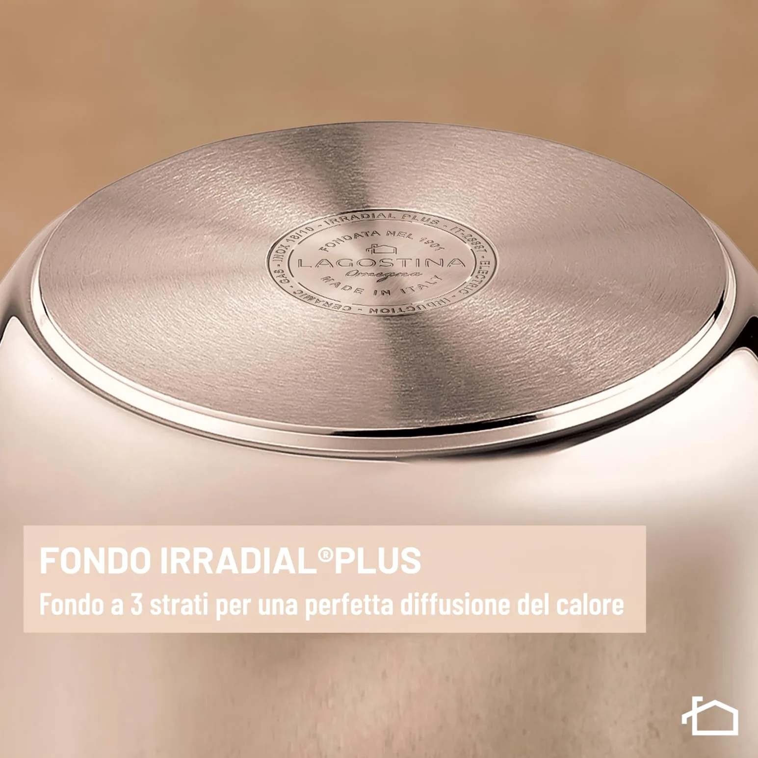 Lagostina Mia Pentola a Pressione 5 L in Acciaio Inox 18/10 Ø 22 cm, Pentola Induzione e Gas, Coperchio con Apertura Facilitata, Fondo a tre Strati, Lavabile in Lavastoviglie