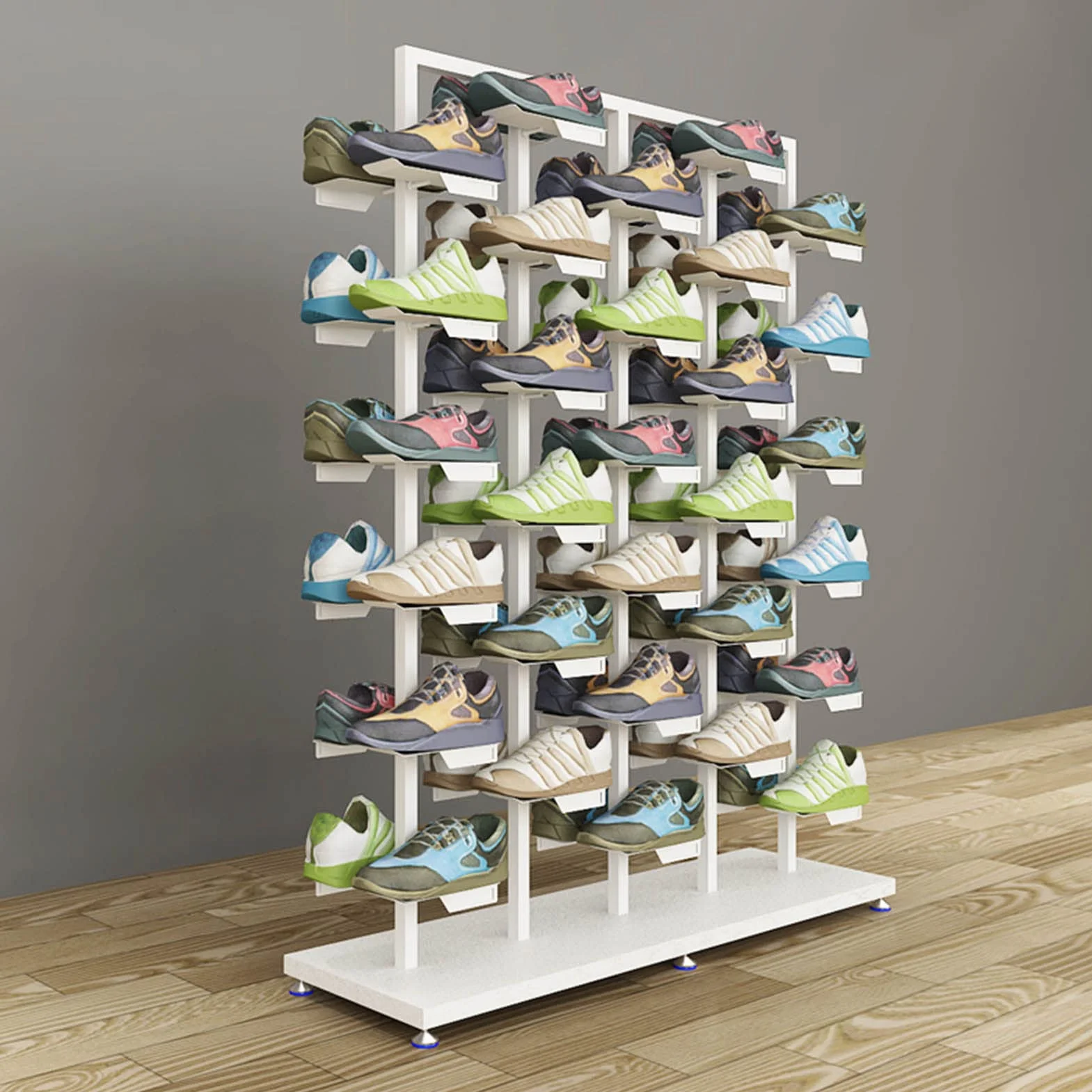 Espositori per Negozi di Scarpe Commerciali,Negozio di Abbigliamento Moderno,Scarpiera Grande autoportante,Scaffale per Sneaker in Metallo,Stand per organizzatore di Scarpe per Boutique al d