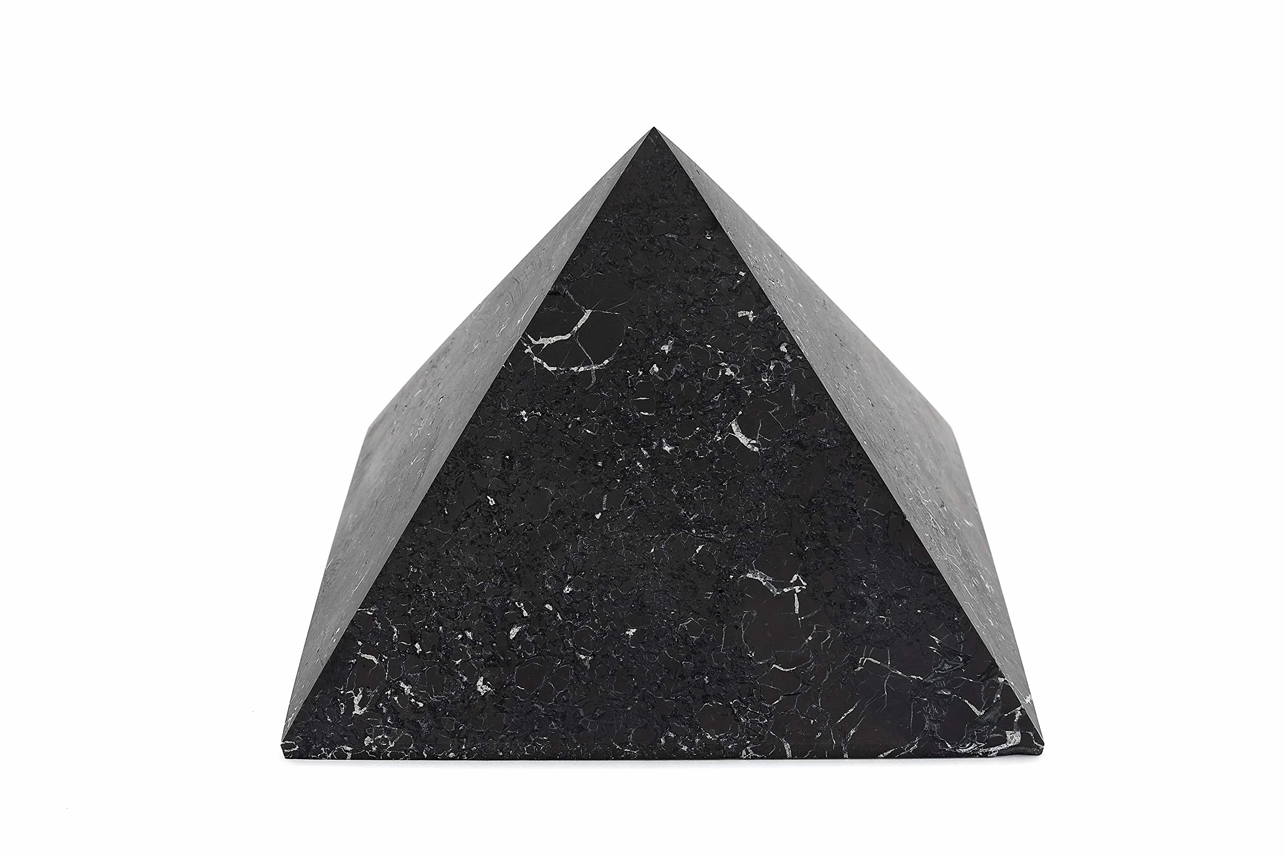 Shungite Piramide Non Lucida 15 cm Pietra Curativa Protezione Radiazioni EMF Carelia
