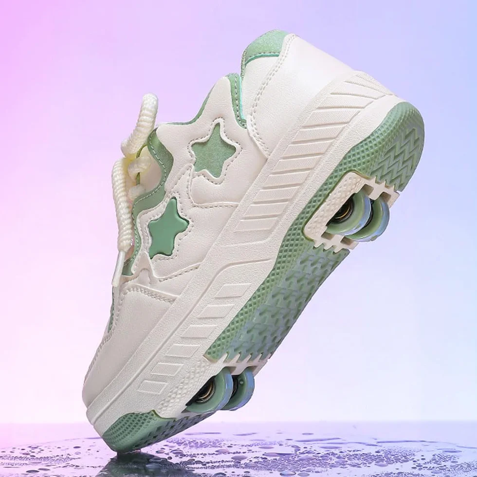 ENEN Scarpe da Skateboard 4 Ruote Bambina Bambino Sneakers Outdoor Multisport