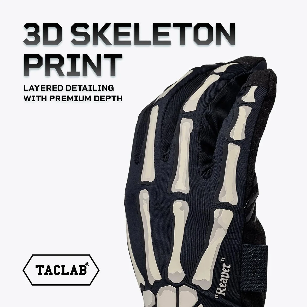 TACLAB Reaper Skeleton Gloves - Guanti sottili e leggeri per estate, softair, paintball, ciclismo, moto, multiuso