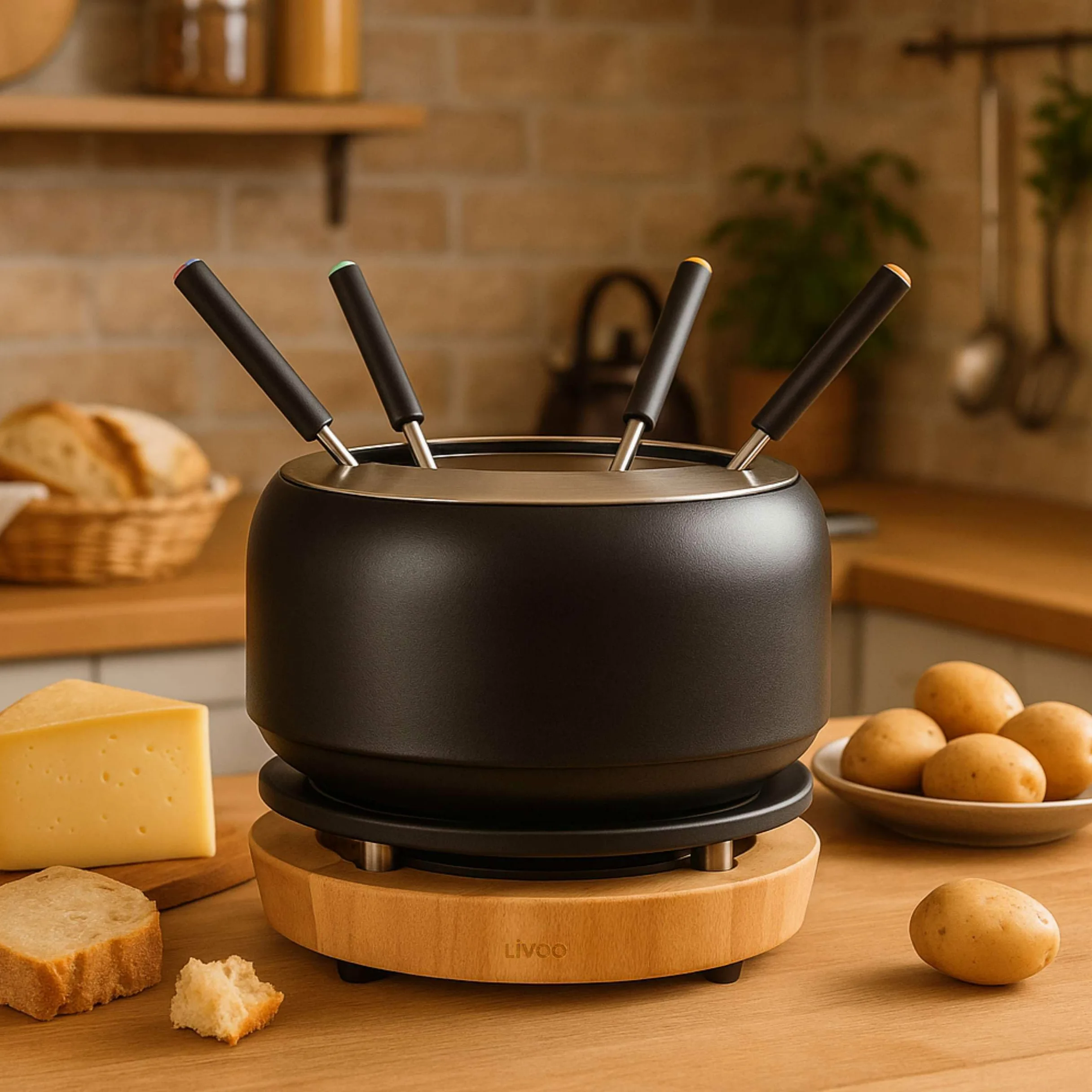 Livoo - Apparecchio per fonduta XXL DOC339-2,5L - 1200W, senza PFAS, 8 persone