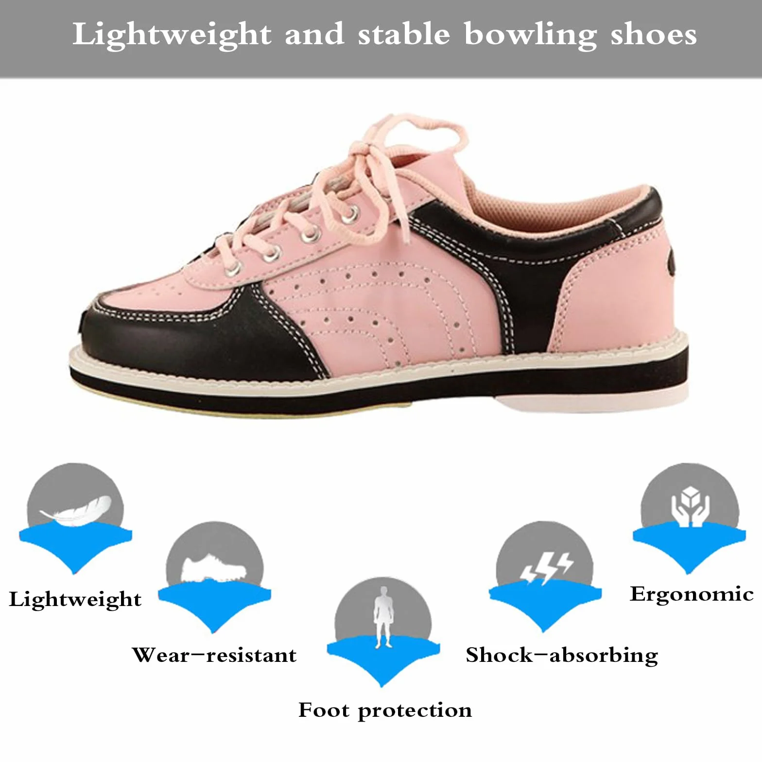 Scarpe da Bowling Unisex, Resistente all'Usura, Leggero Traspirante, Assorbimento Urti, per Destrorsi e Mancini