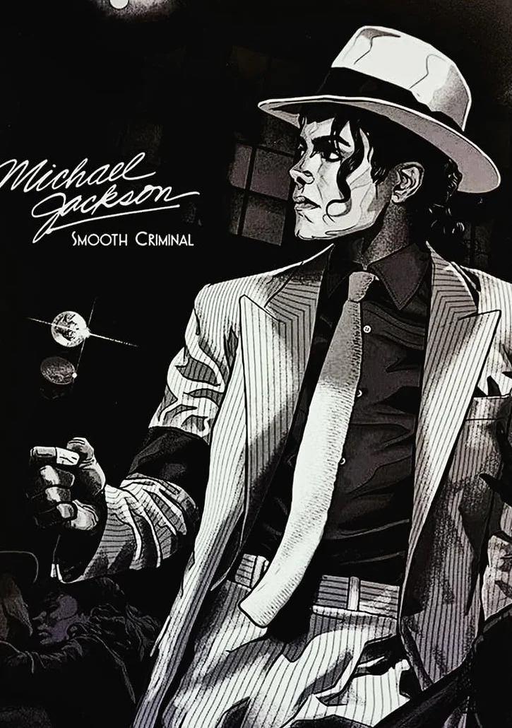 KUSTOM ART Quadro da Parete o da Tavolo Serie Cantanti Celebri Illustrazione Michael Jackson Smooth Criminal Stampa Artistica su Legno 30x21cm