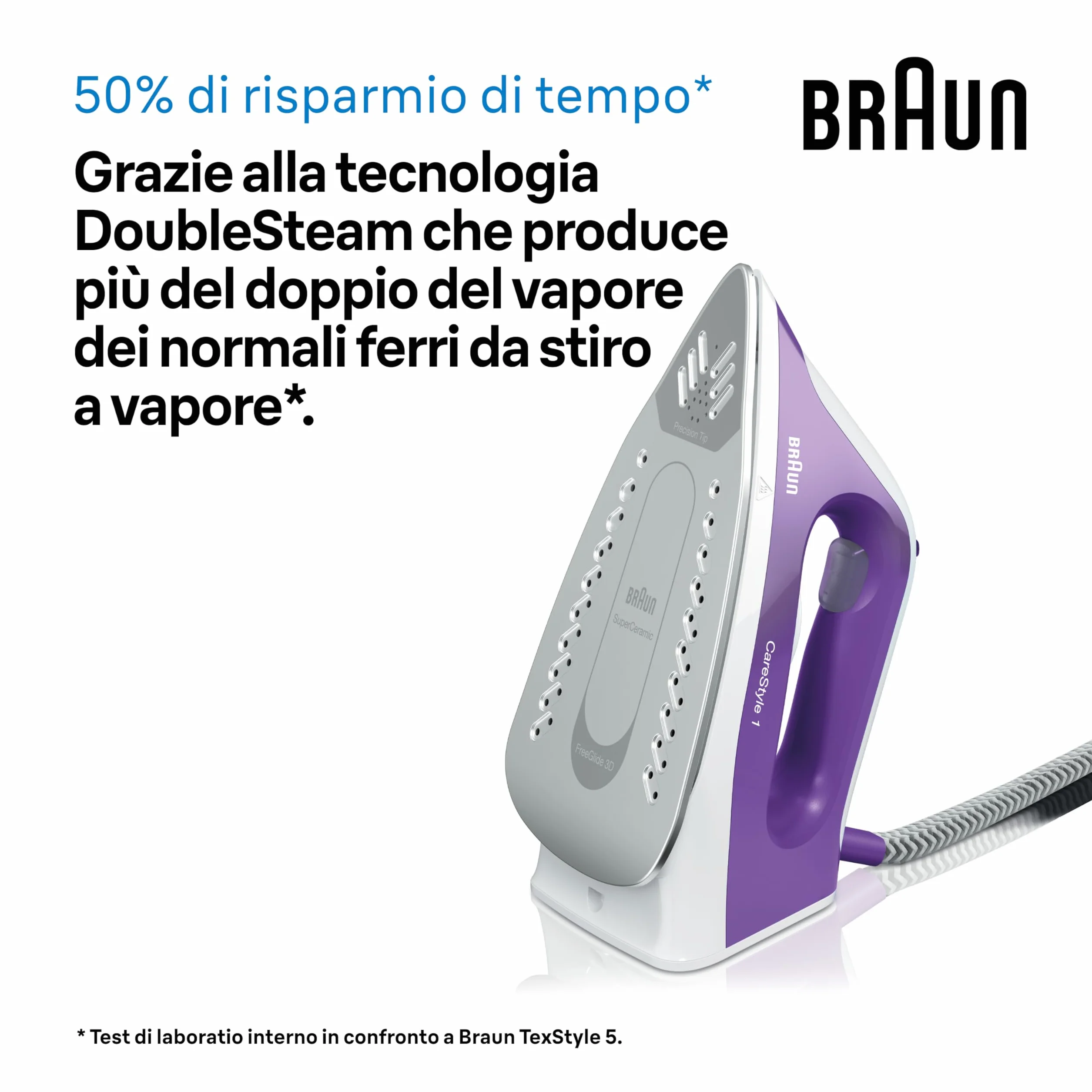 Braun Carestyle1 IS1014VI Ferro Generatore Di Vapore Con 5 Anni Di Assistenza, Carica Continua, Termostato Regolabile, Tanica 1,5L, AUTOSPEGNIMENTO, Colpo vapore 360g/min, Sistema Sicurezza, Viola