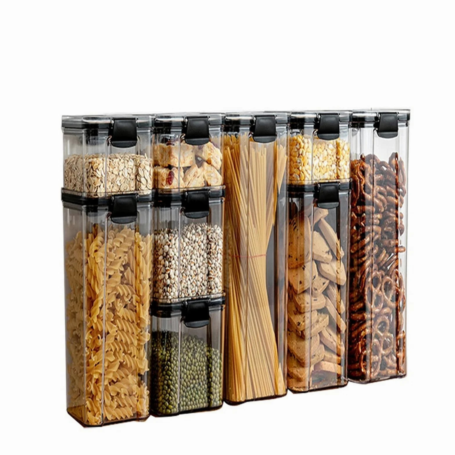 Barattolo di caffè Contenitori per alimenti, Lattine ermetiche, Scatole di plastica, Scatole di immagazzinaggio impilabili, Contenitori per alimenti impilabili, Serbatoi di stoccaggio del