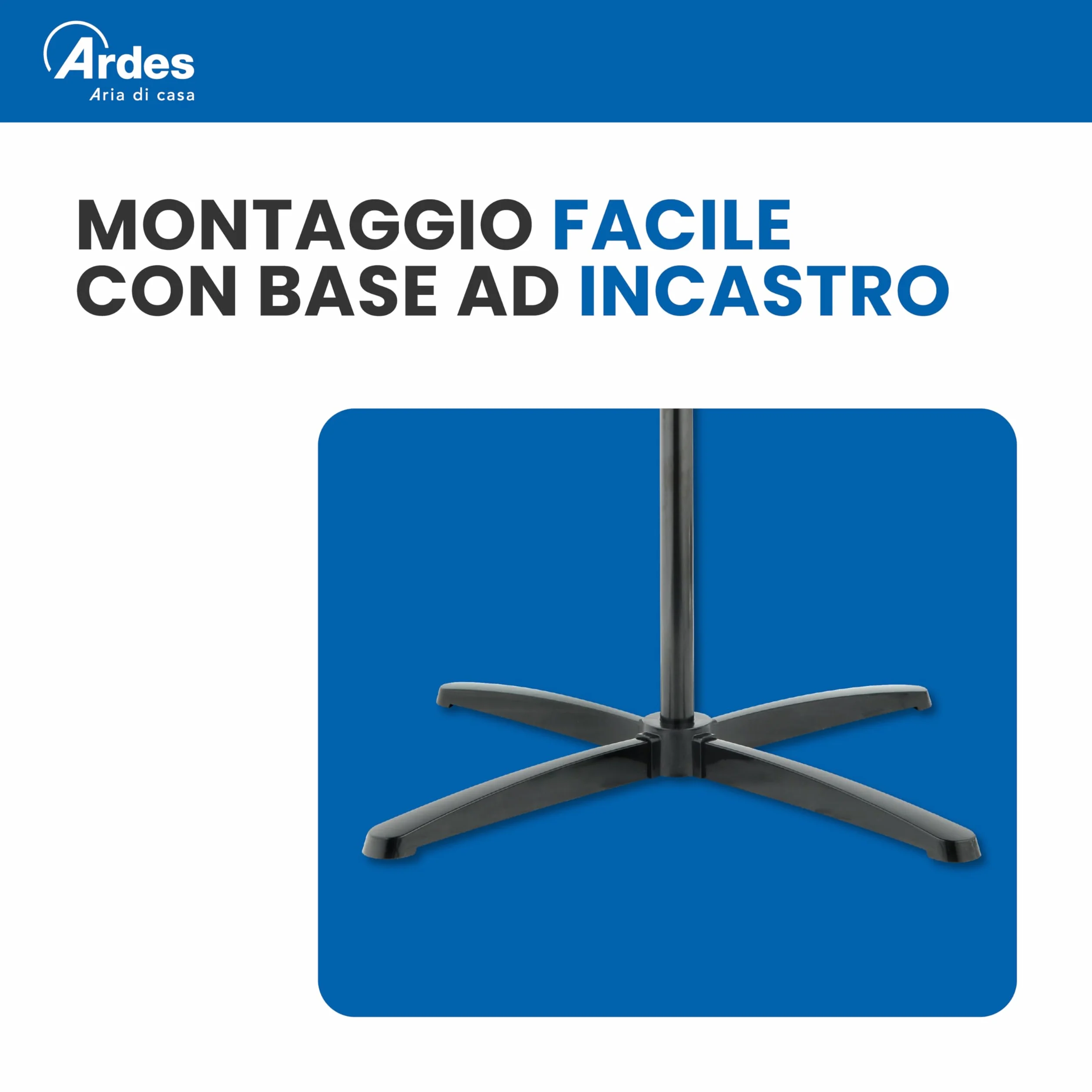 Ardes STEELO 40PN Ventilatore a Piantana 50W 40 cm con Oscillazione Automatica, Altezza e Inclinazione Regolabile, 3 Velocità, Design Total Black e 5 Pale