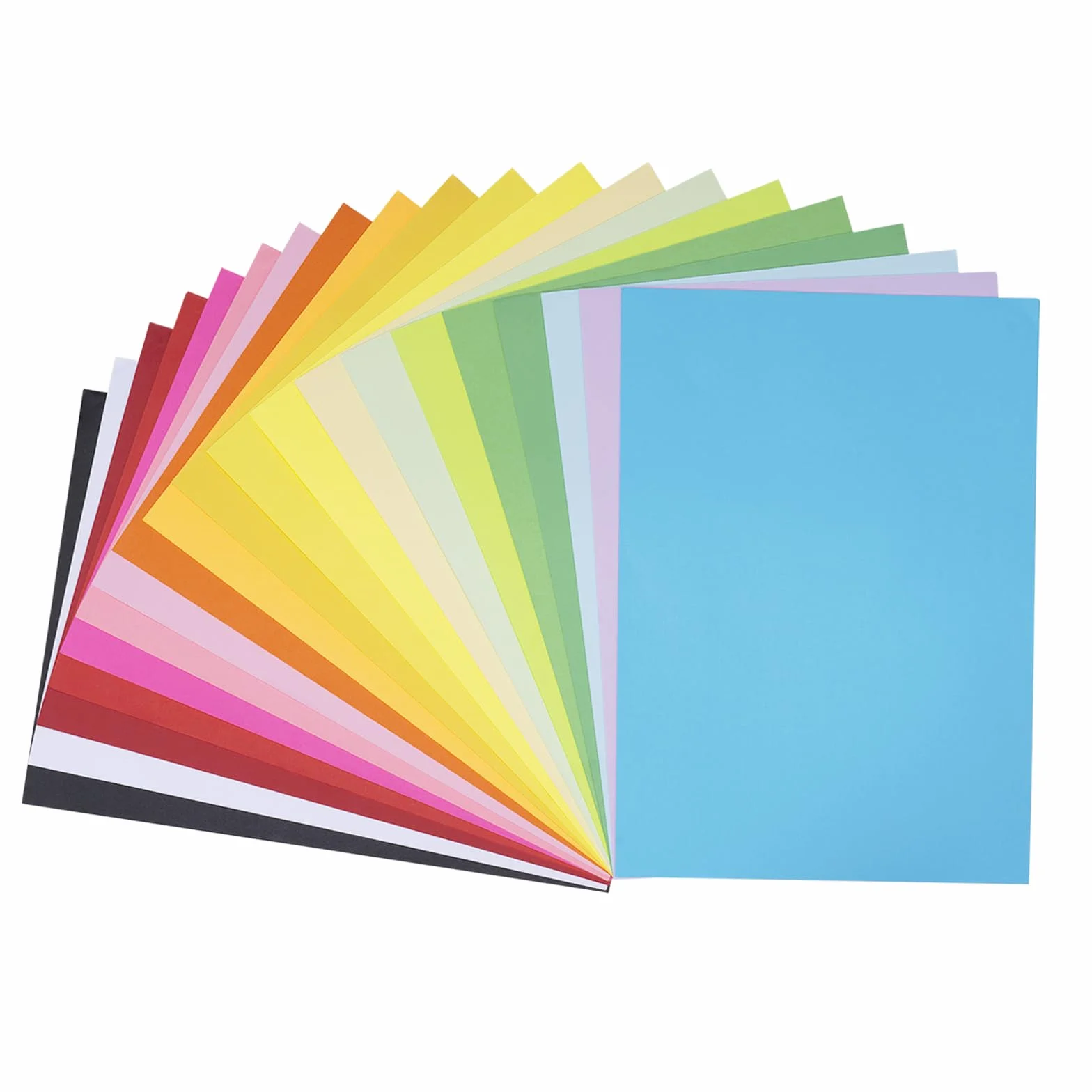 Carehabi - A4 da 80 g/m² 20 colori, 100 fogli di carta colorata per fotocopiatrici, fai da te, decorazione artigianale