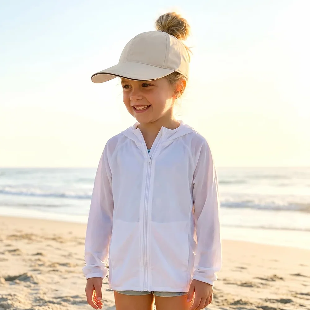 YAMEE Berretto da Baseball Estivo per Bambina Asciugatura Rapida Impermeabile,Cappello da Baseball Ragazze Leggero Regolabile Anti-UV,Cappellino Baseball con Visiera Cappelli Coda di Cavallo,Running