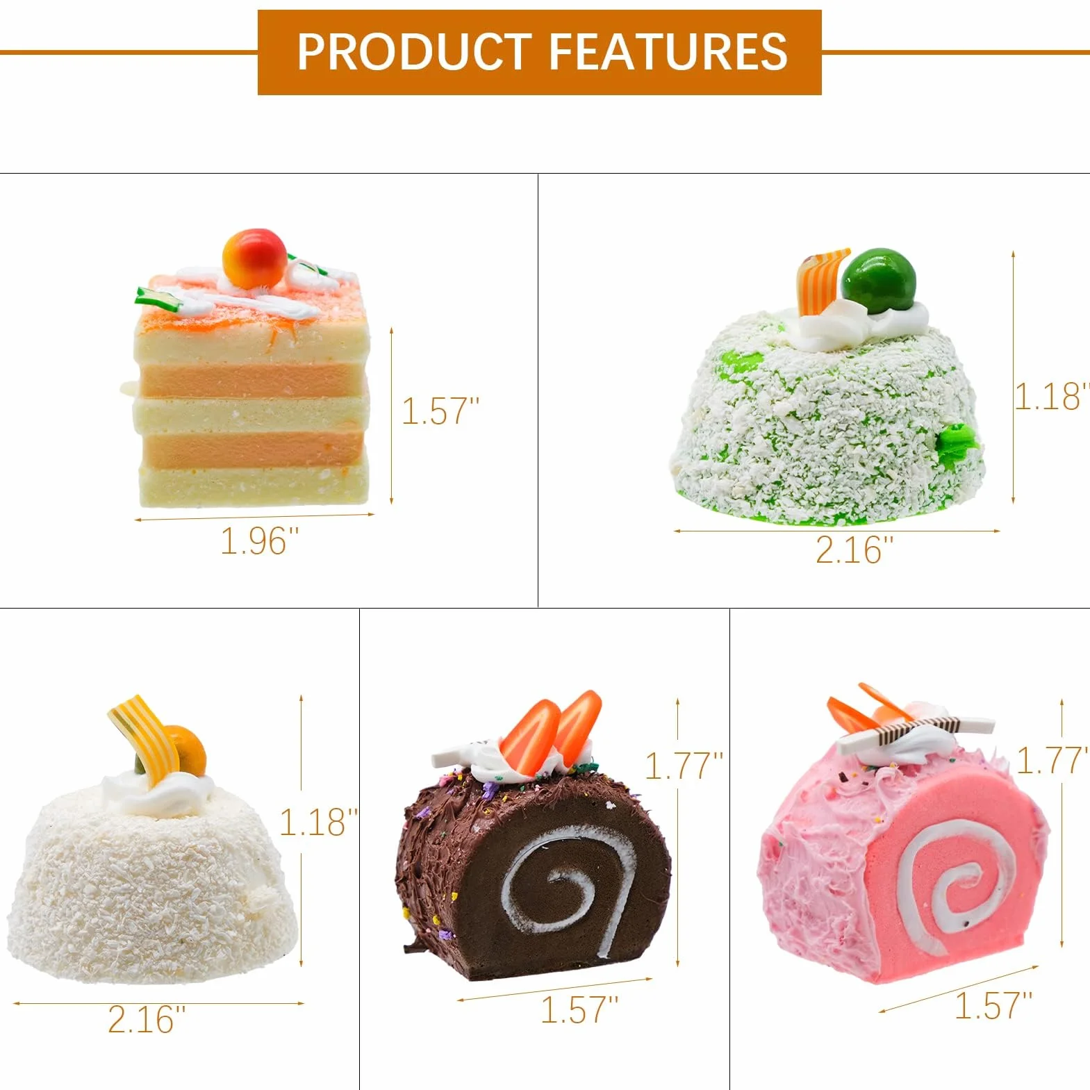 5 Pezzi Realistico Artificiale Simulazione Torta Modello Cibo Falso Decorazione Casa Cucina Fotografia Puntelli