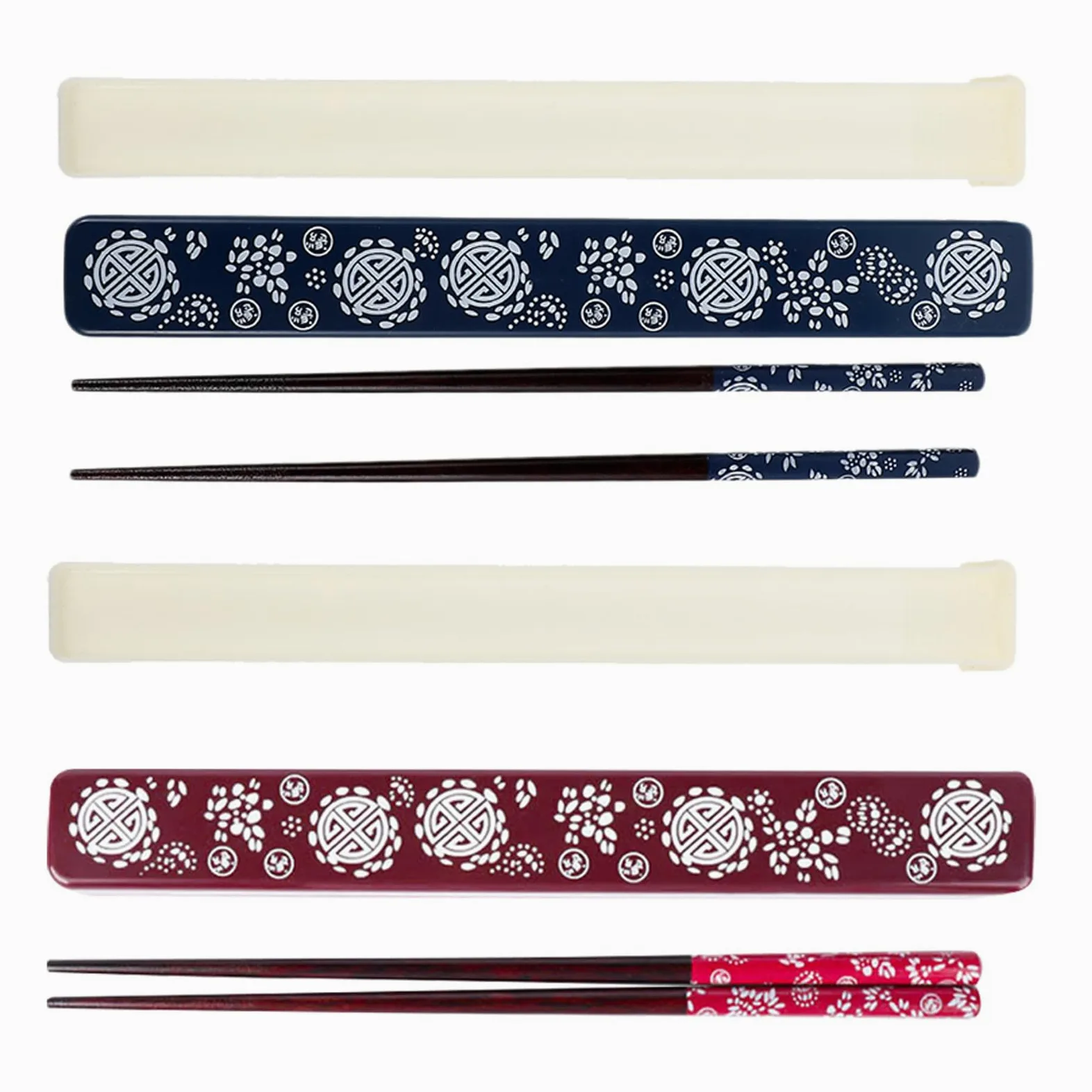 Homoyoyo Set 2 Bacchette in Legno con Custodia Portatile ABS Bacchette Antiscivolo per Sushi per Uso Quotidiano Viaggio e Campeggio