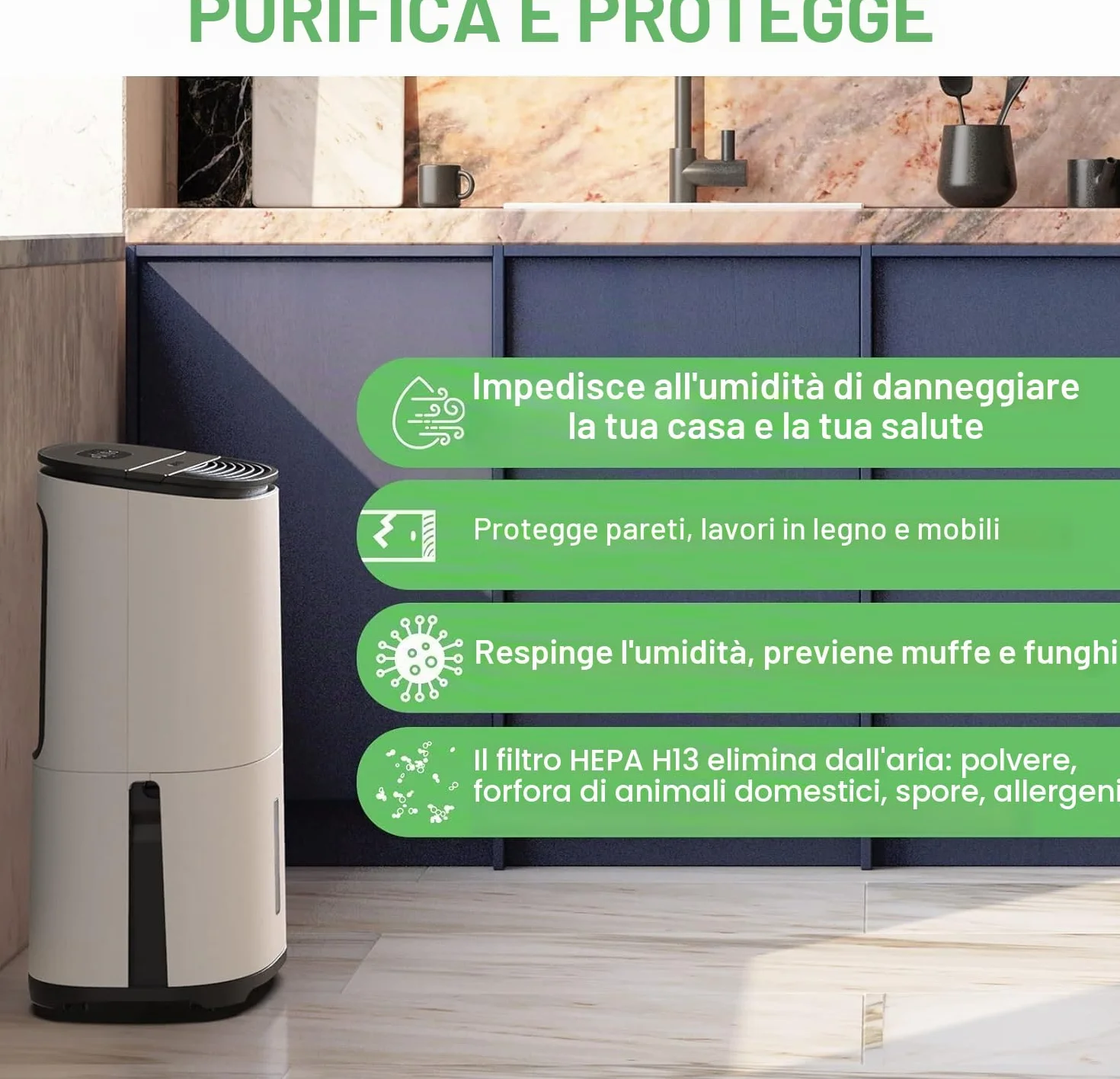 Meaco Dry Arete® One 20L Doppio deumidificatore e purificatore d'aria HEPA per la casa