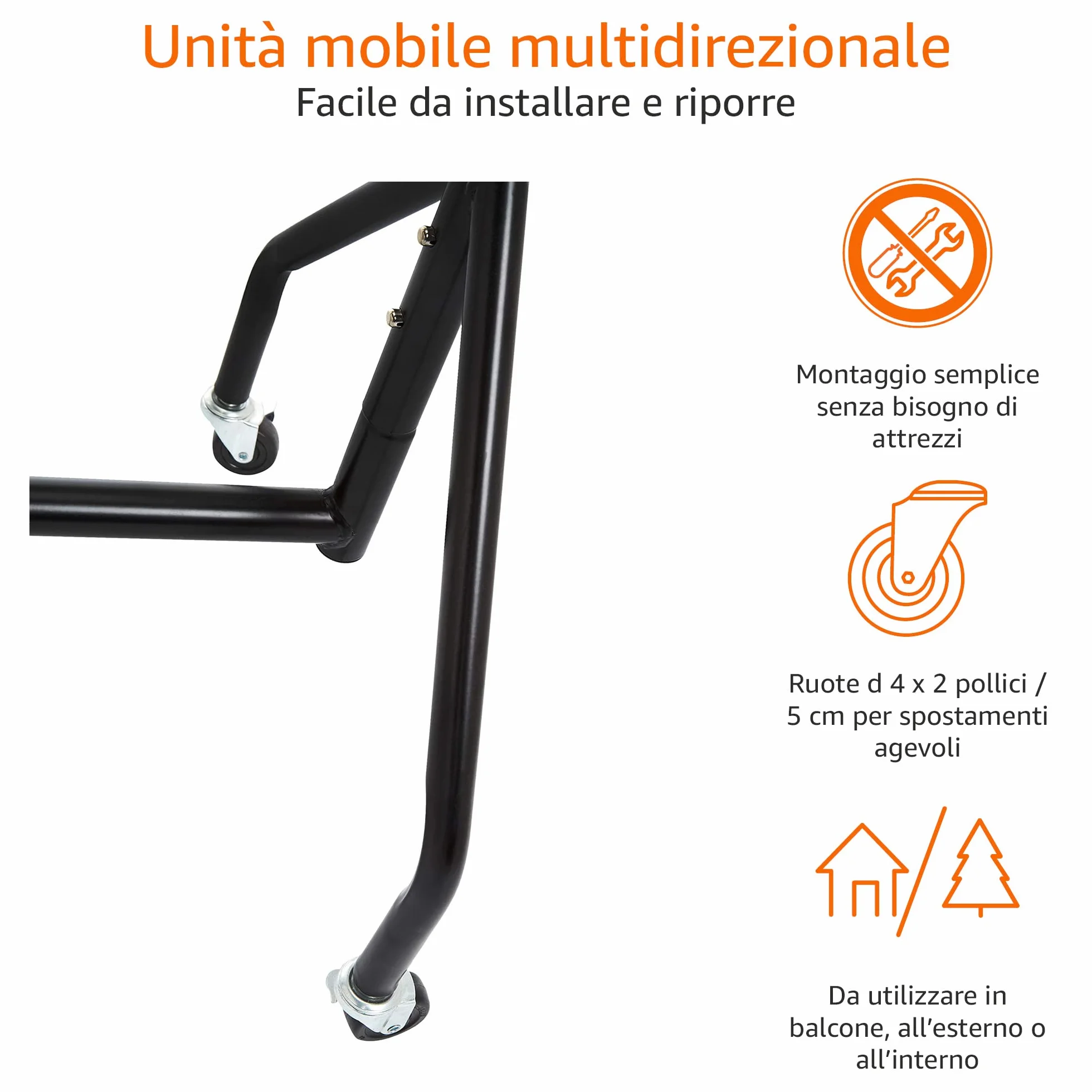 Amazon Basics Stand appendiabiti 1,82 x 1,52 m Nera
