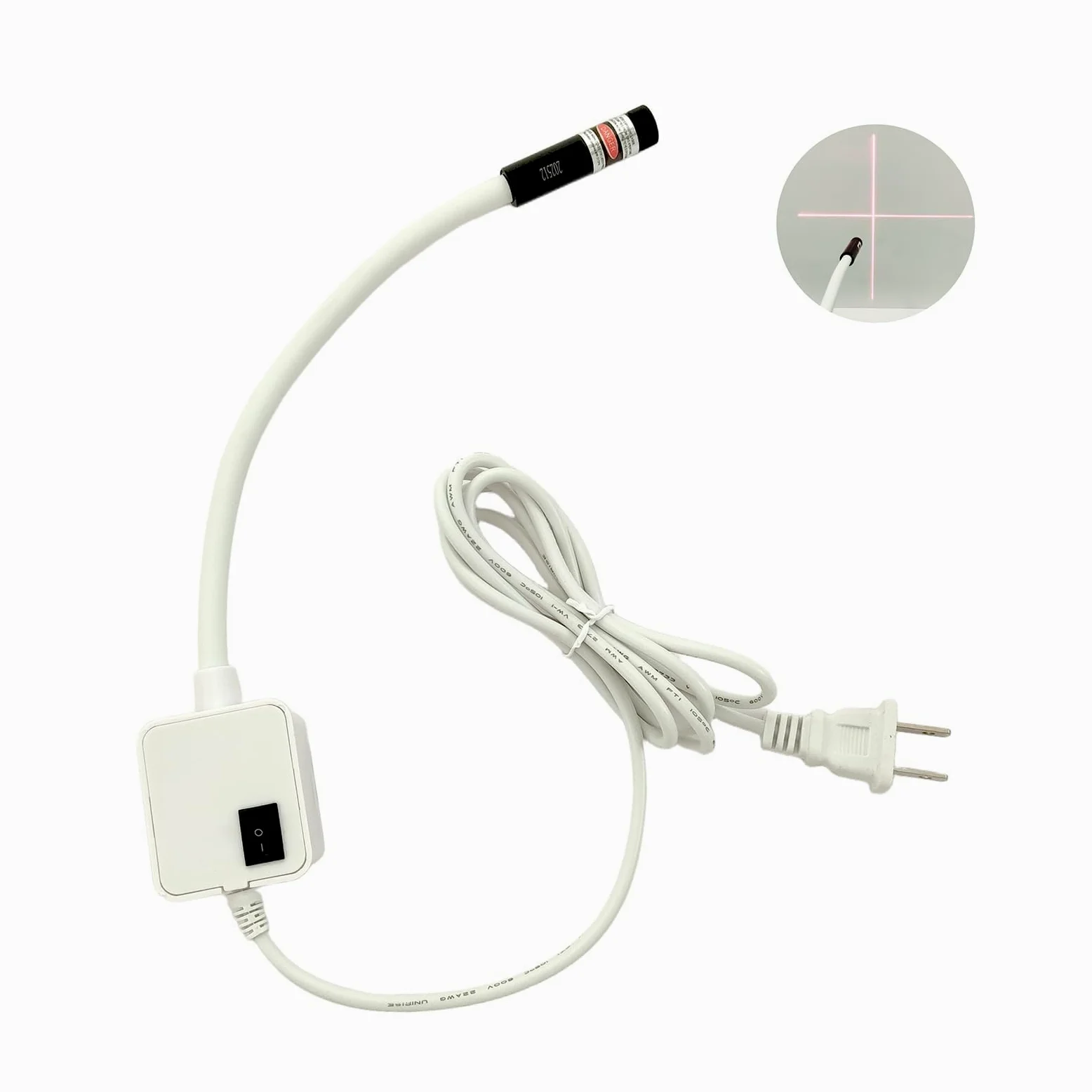 Luce magnetica per macchina da cucire, guida laser rossa per cuciture dritte, strumento di cucitura di precisione a mani libere con collo d'oca flessibile, alimentazione plug-in per una luminosità