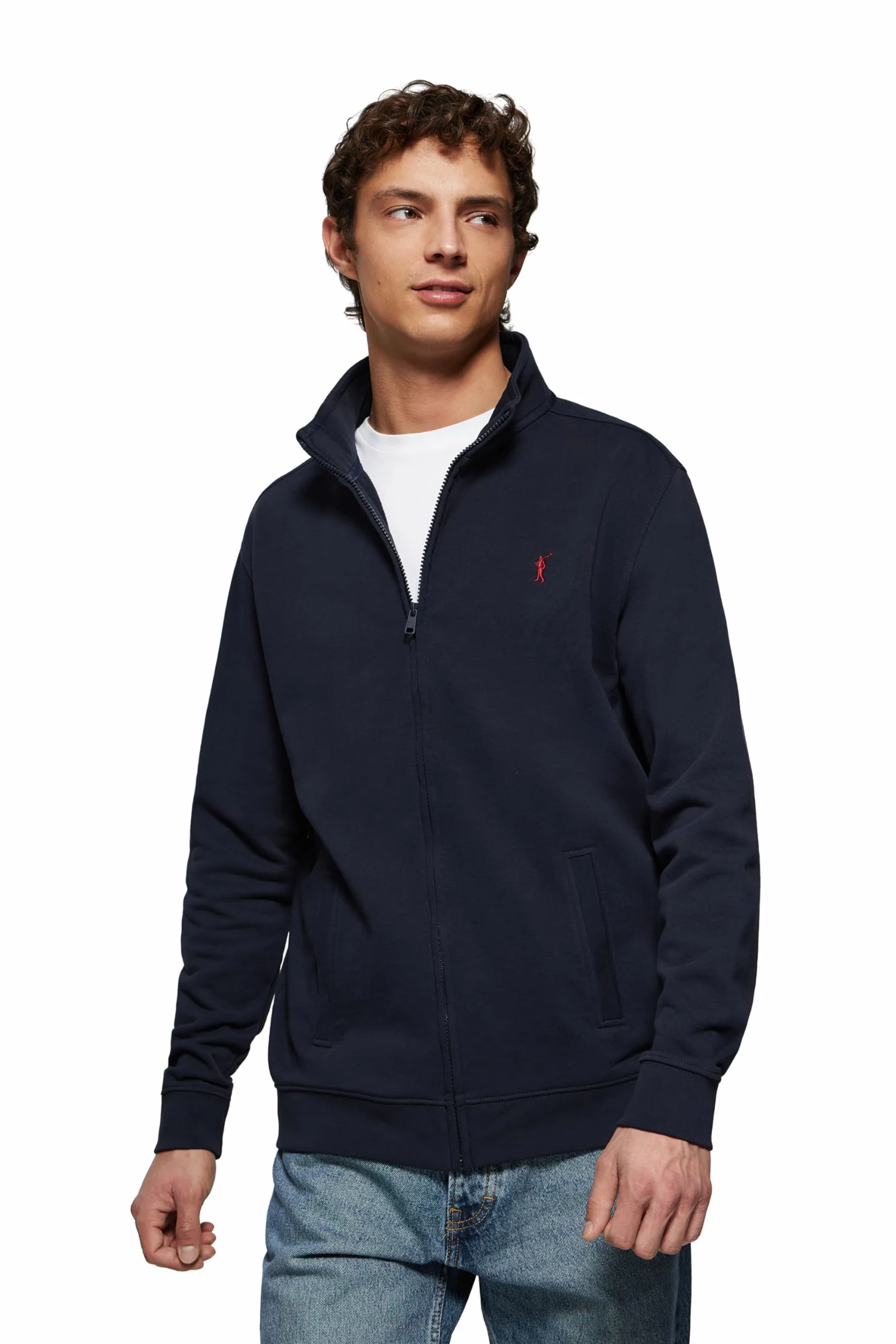 Polo Club Felpa Uomo con Cerniera e Collo Alto Sweatshirt 100% Cotone
