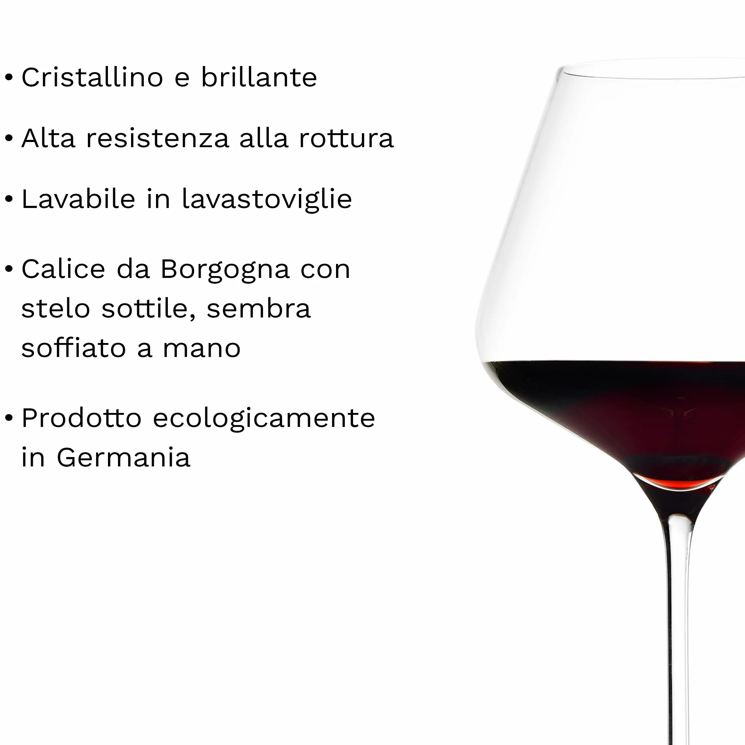 Stölzle Lausitz Bicchieri borgogna Quatrophil Set di 6, 710 ml – Calici da vino rosso in Vetro Cristallo