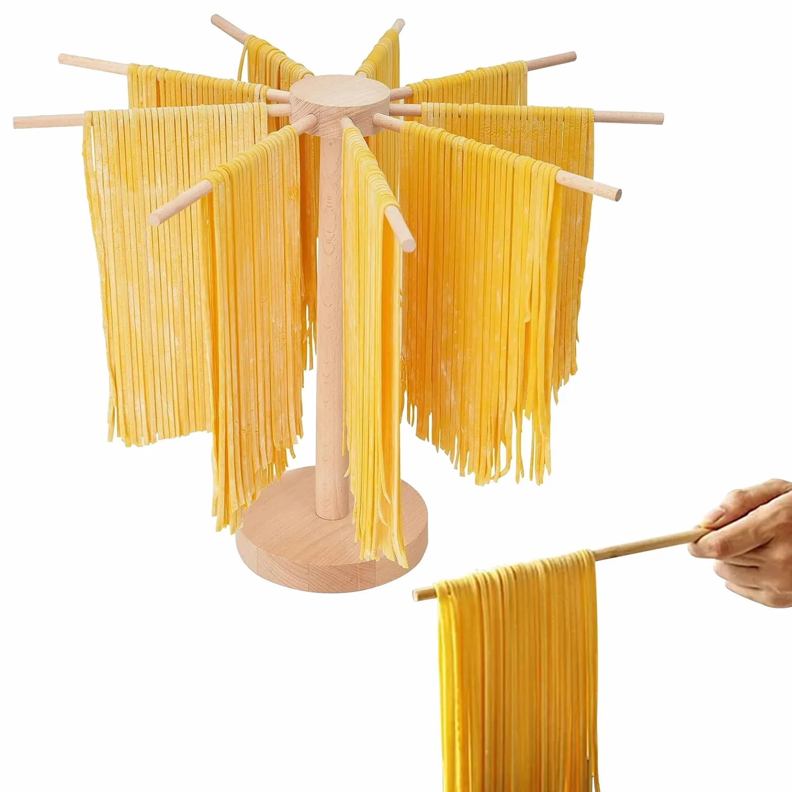 Essiccatore per Pasta Pieghevole Stendino per Pasta con essiccatore per Noodle Domestico da 9 Bar Noodle Rack Pieghevole Macchina per Pasta Attrezzi da Cucina