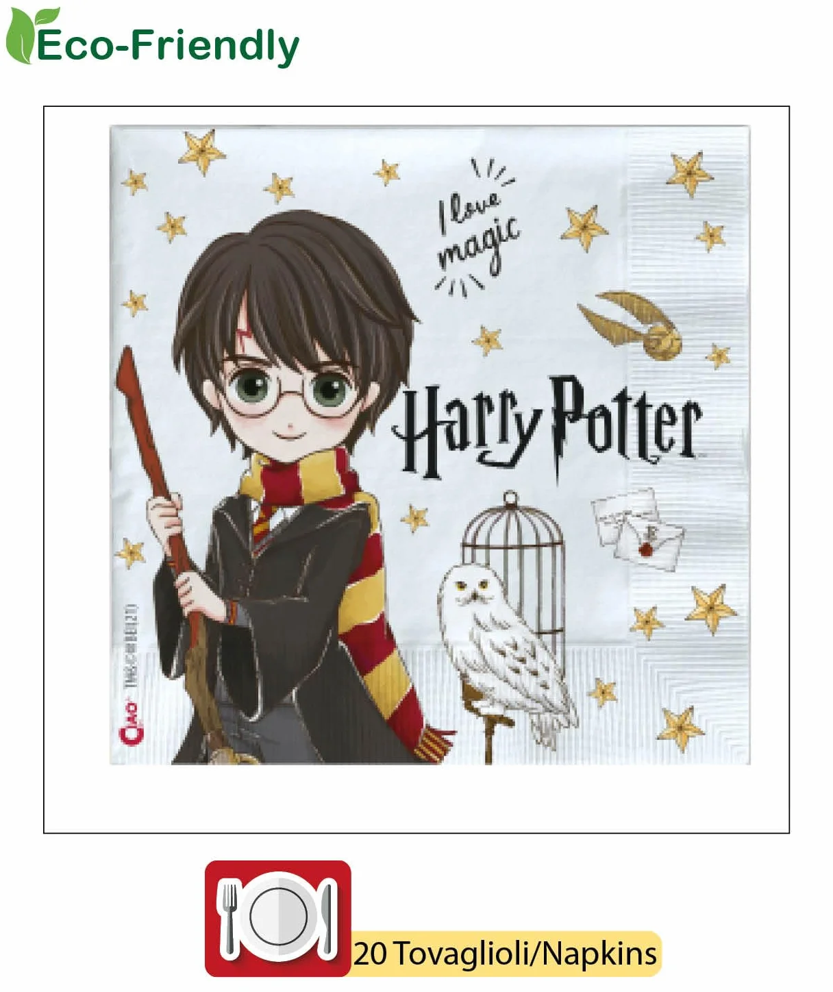Harry Potter Kit Party Tavola 44 Pezzi Piatti Bicchieri Tovaglioli Carta Compostabile