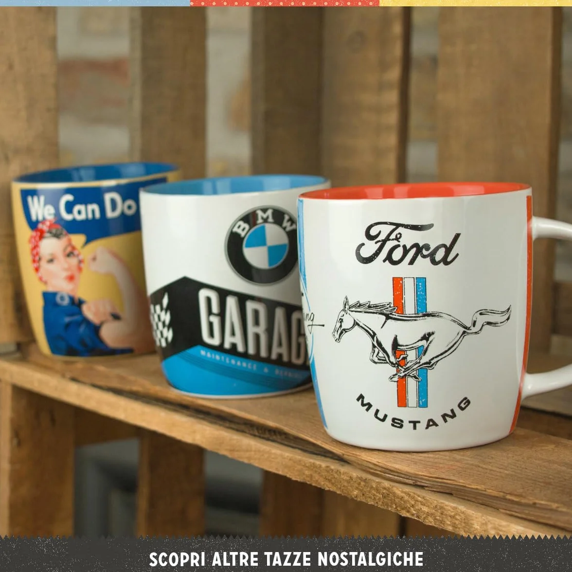 Nostalgic-Art Tazza da caffè retrò 330 ml BMW Motorsport Tradition Of Speed ceramica design vintage