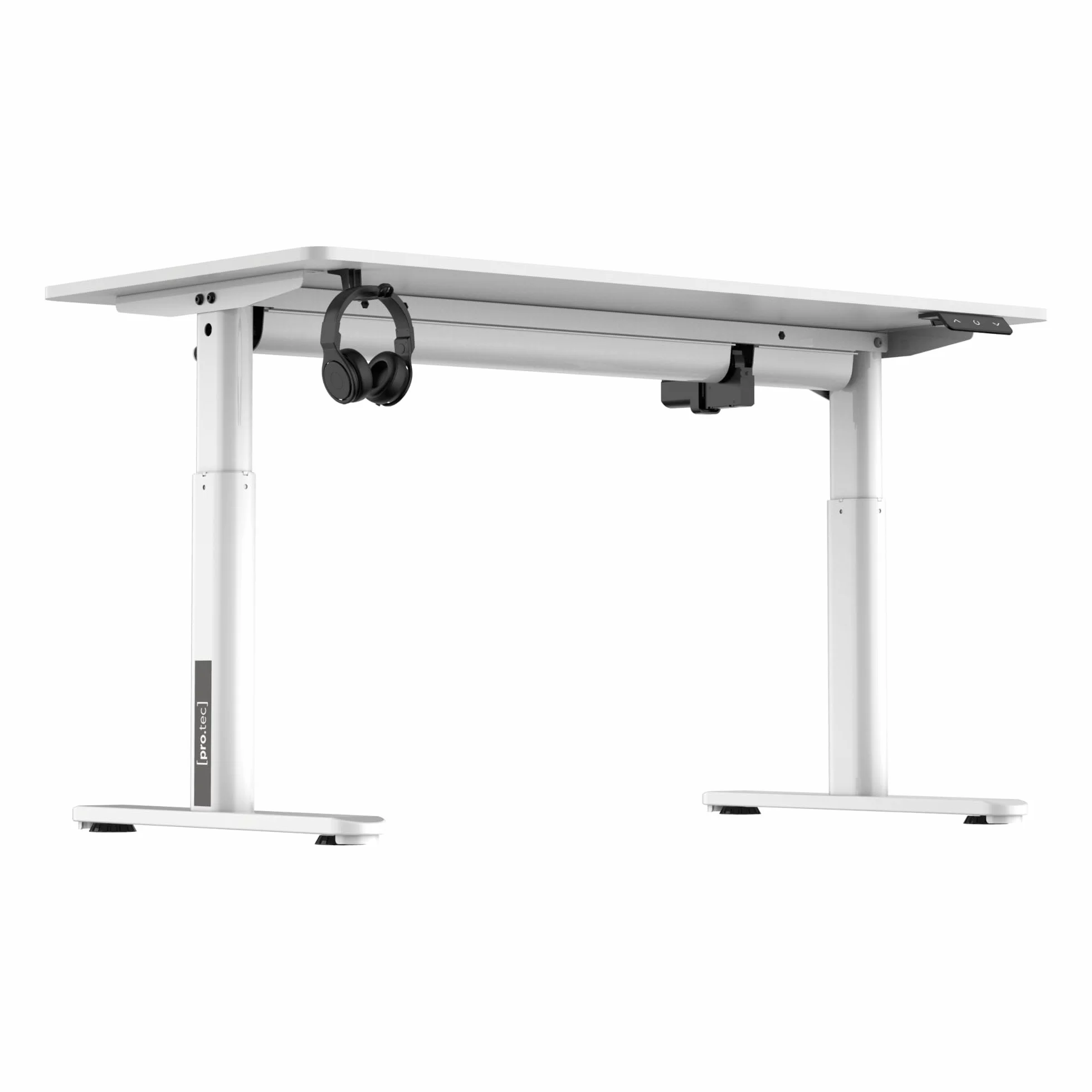 pro.tec Scrivania per Cameretta Scrivania Regolabile in Altezza 55-81 cm con Sollevamento Elettrico Tavolo per Bambini 120 x 60 cm - Bianco