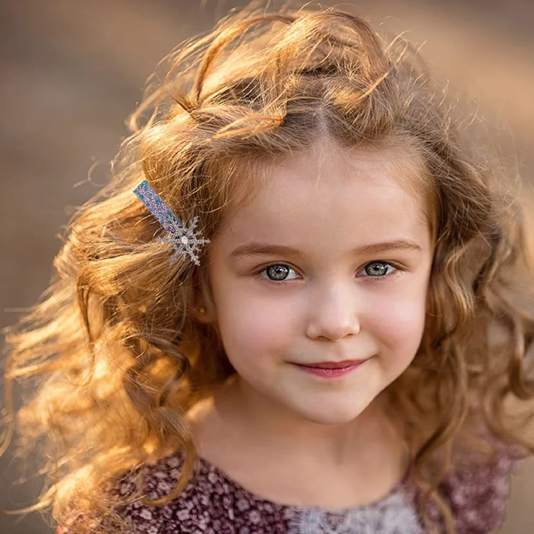 Fermagli per capelli bambini set fiocchi di neve regalo compleanno ragazze cartoni animati