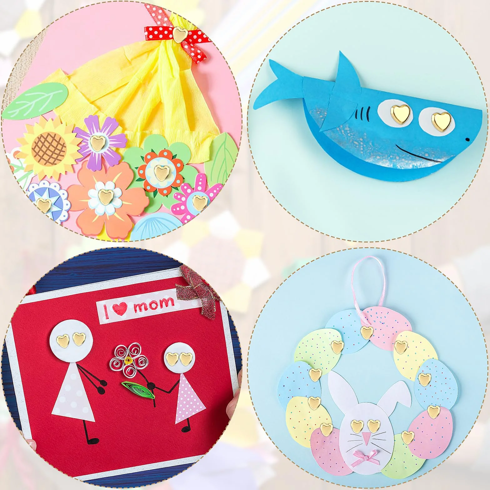 Mini mollette a forma di cuore in metallo, per scrapbooking, fai da te, 100 pezzi