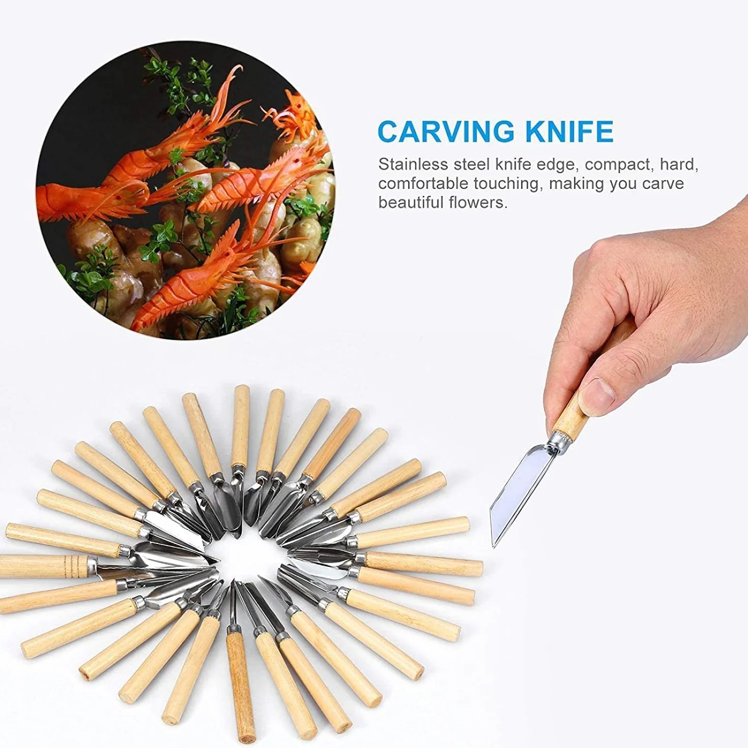 Utensile da Intaglio da Cucina, 80 Pezzi Coltelli da Intaglio, Kit di Strumenti da Intaglio Culinario per Sbucciare Frutta e Verdura Set di Coltelli da Intaglio per Frutta