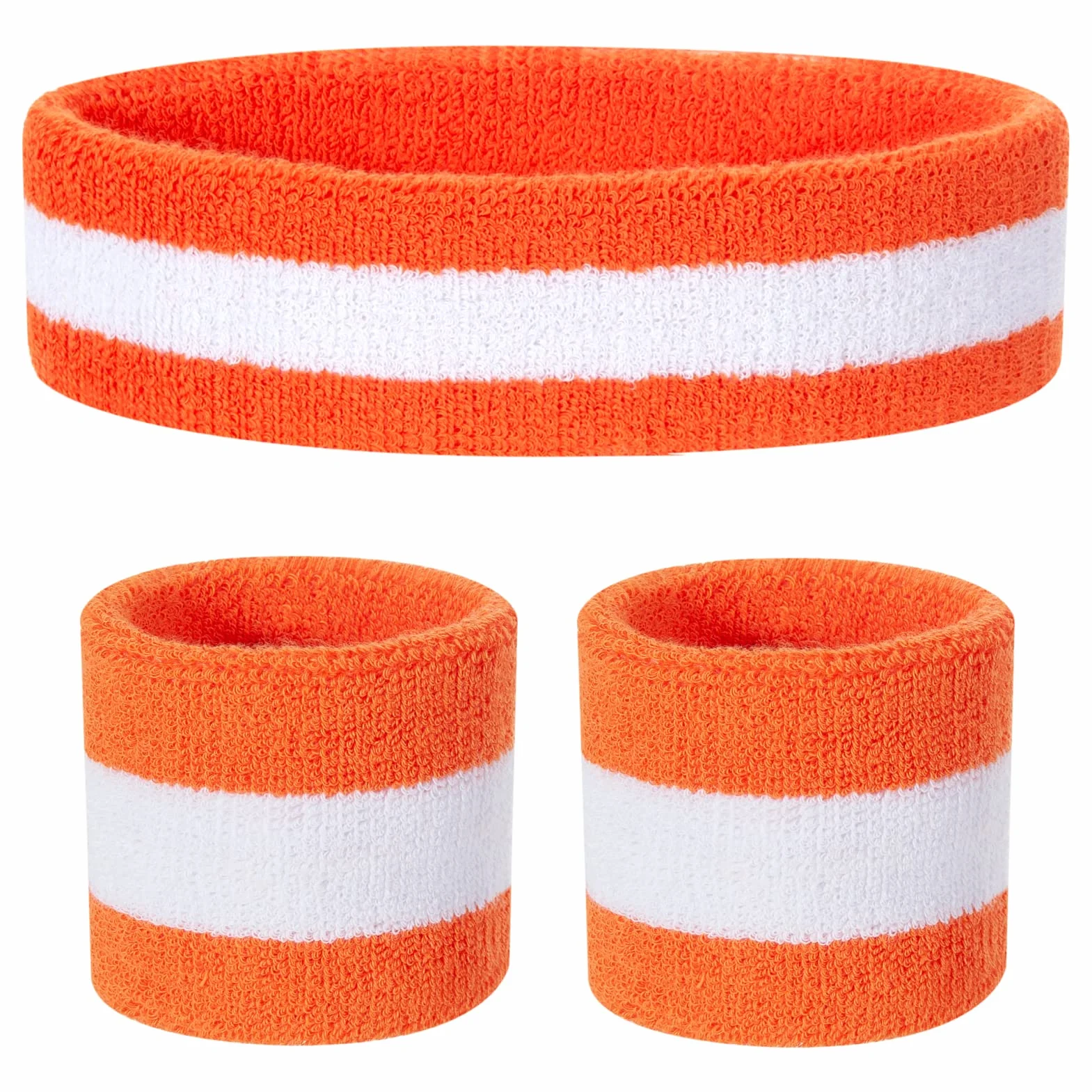 Set di fasce per il sudore per bambini, fascia in cotone atletico per lo sport (1 fascia + 2 braccialetti)