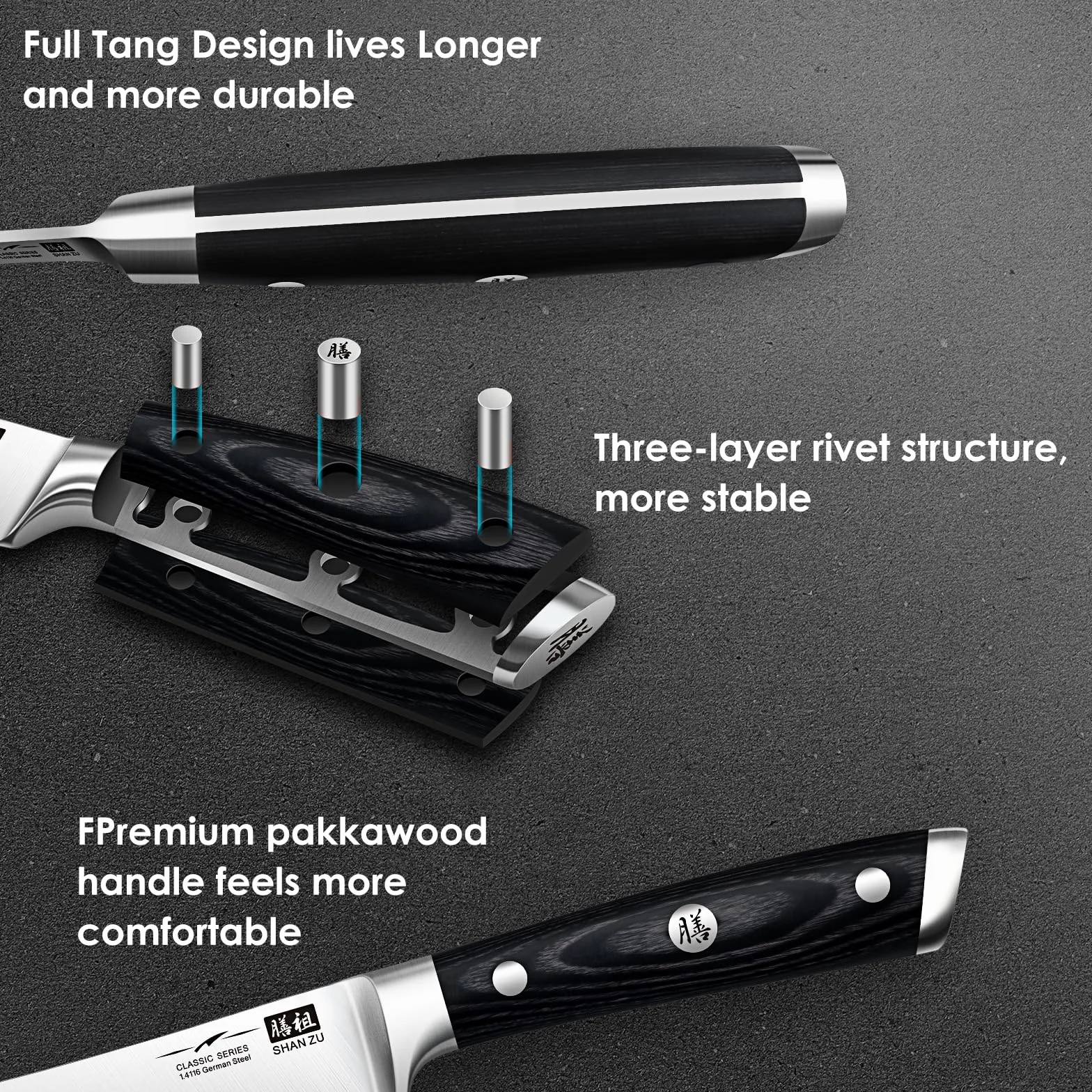 Coltello per Sfilettare 7 inch Acciaio Inossidabile al Carbonio SHAN ZU