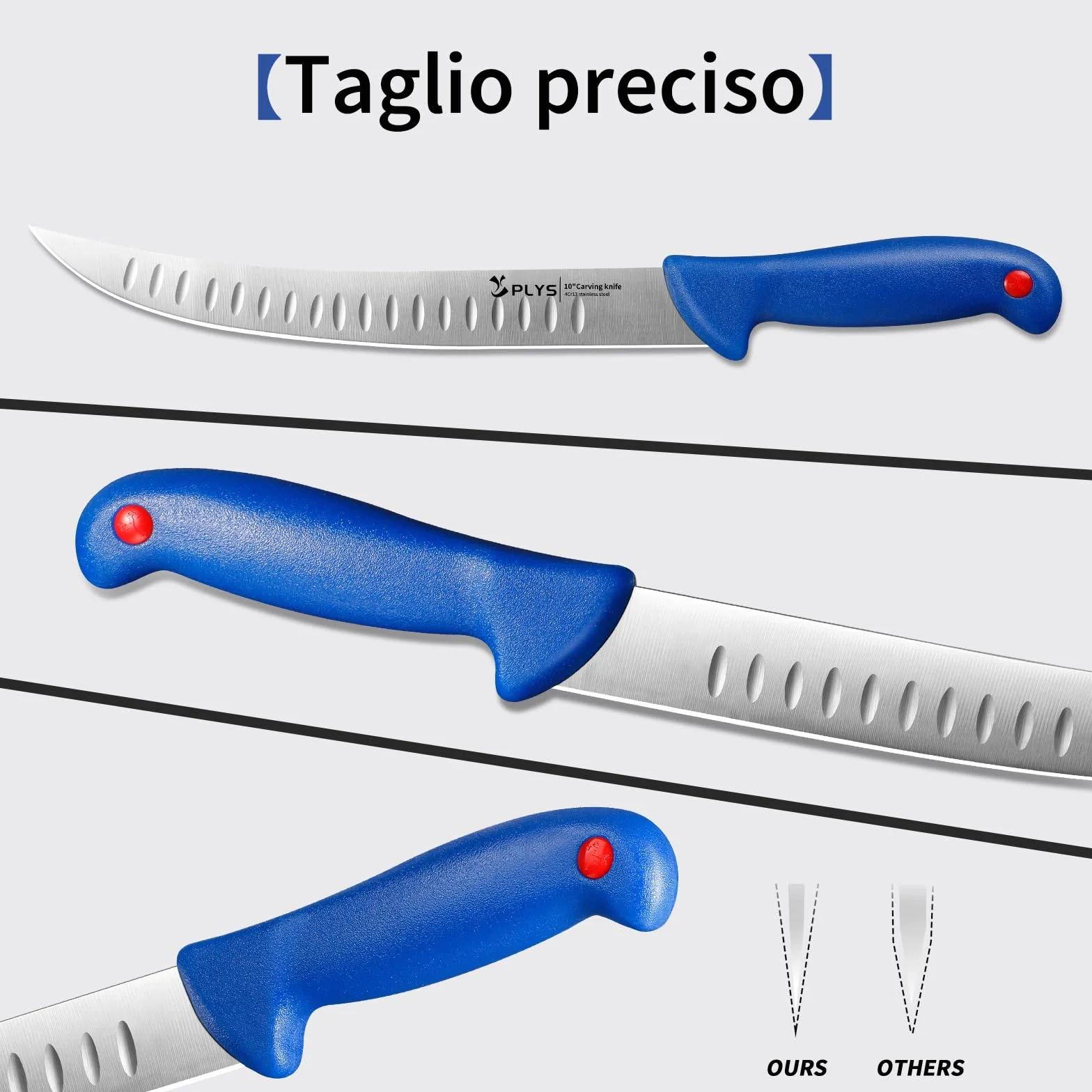 Plys Coltelli Macellaio Professionali per Sfilettare Pesce: 26cm Coltelli Carne Prosciutto Crudo Coltelli Cucina