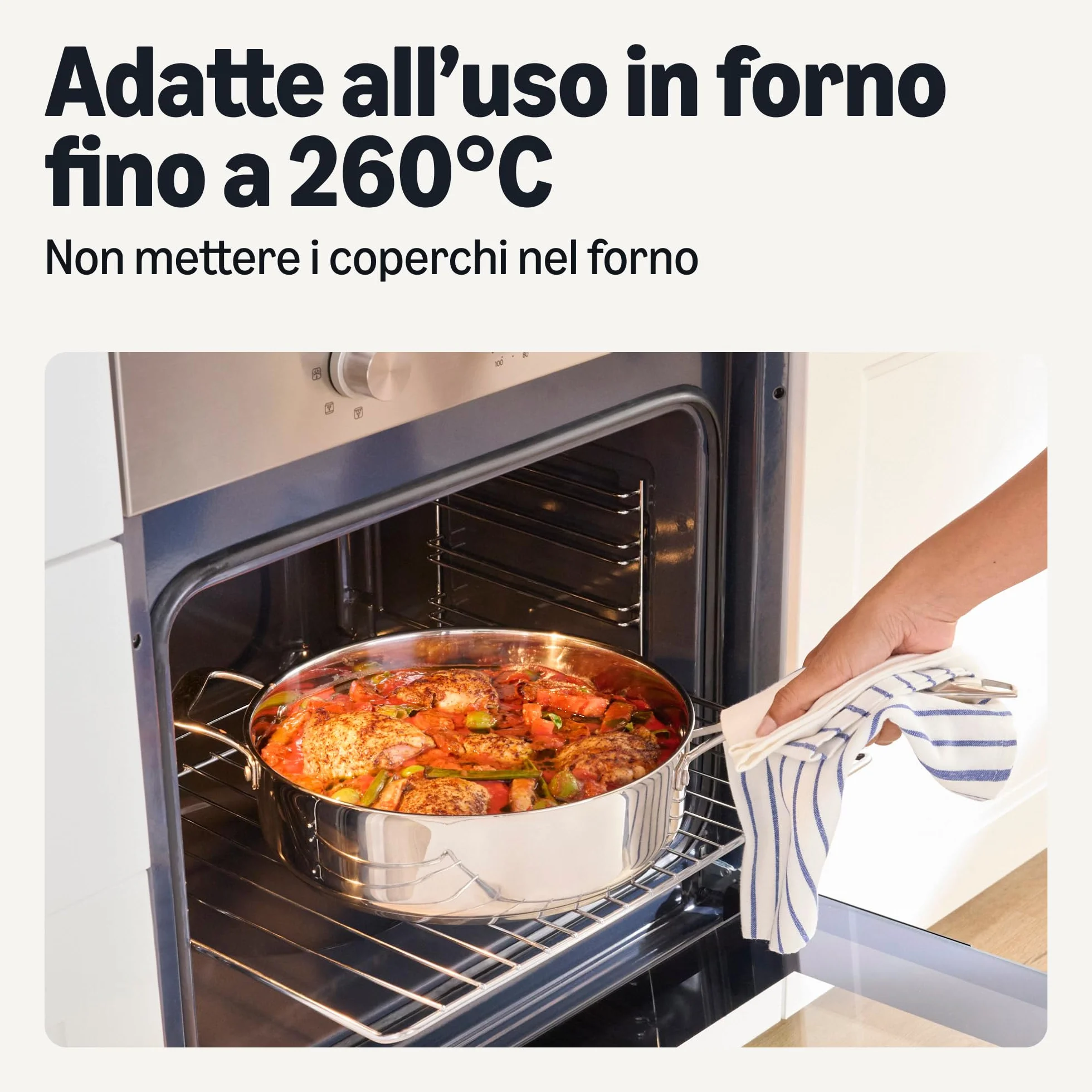 Amazon Basics Pentole in Acciaio Inox Set 5 Pezzi per Tutti i Piani Cottura