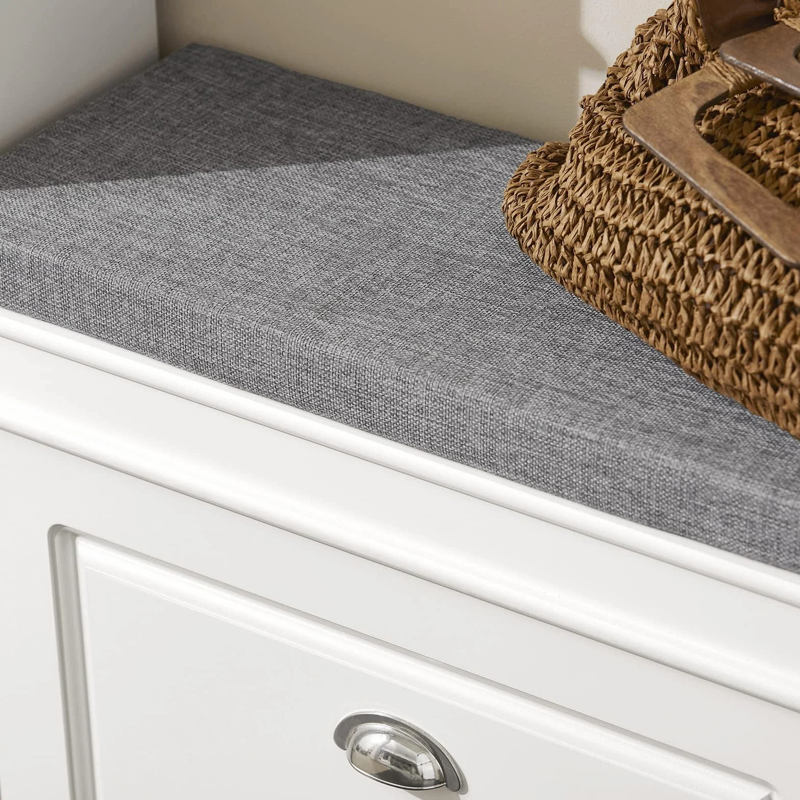 SoBuy Scarpiera Salvaspazio Slim con Seduta Panca Ingresso Contenitore Legno 60x24x51 cm Bianco FSR82-K-W
