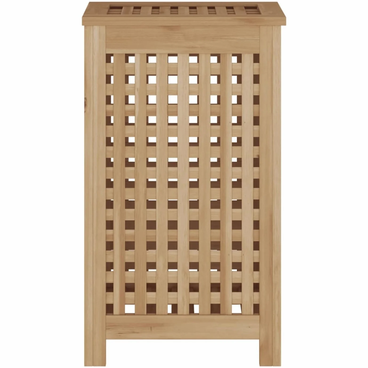Cesto portabiancheria in legno di teak, design ventilato in teak massiccio, con borse rimovibili e ripiano per organizzare la biancheria e gli oggetti essenziali per la casa