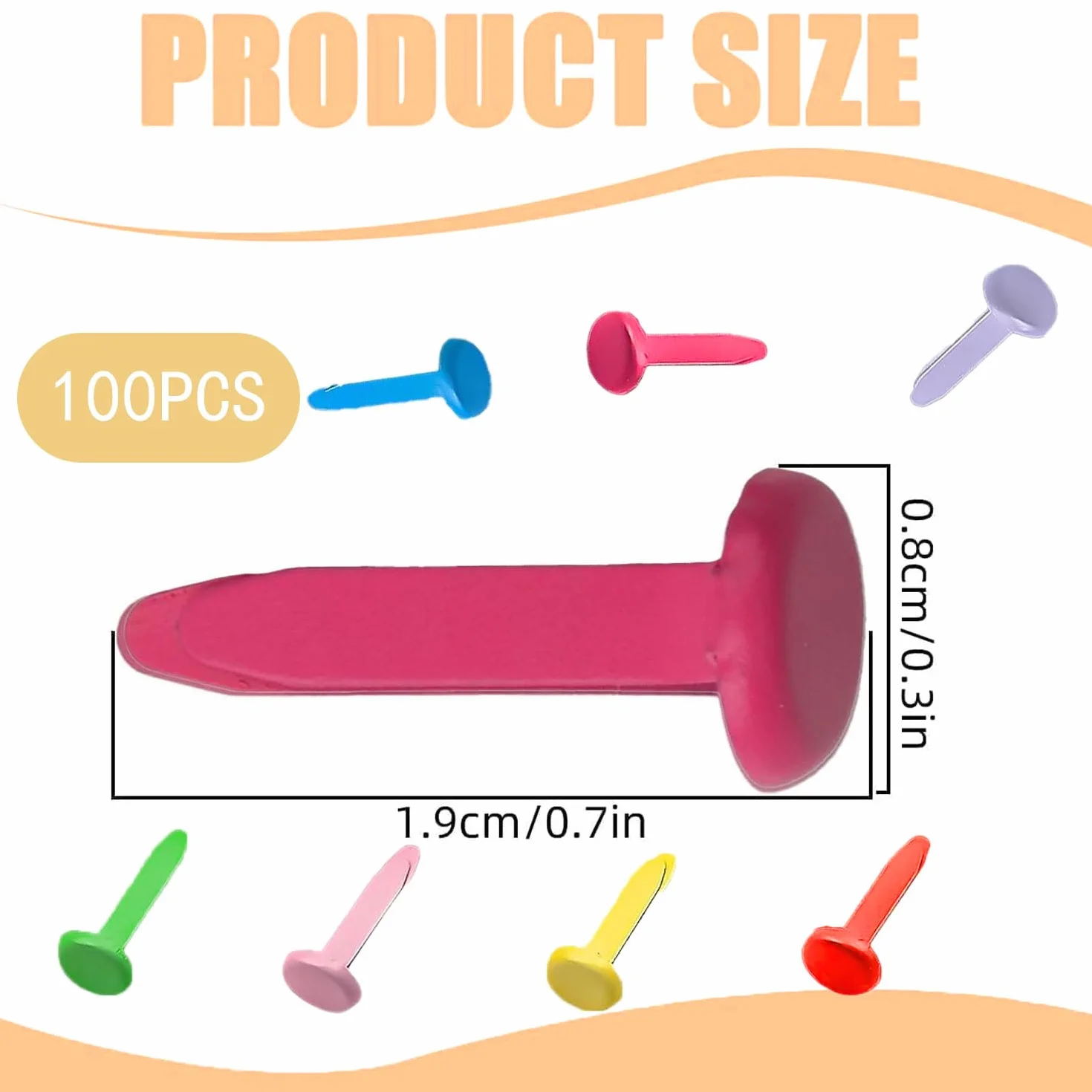 leersao 100 Clip di tenutaversatili in Metallo Mini chiodo rotondoa Doppia Gamba in Lega di per Artigianato di Carta e più durevoli graffette per Scrapbooking 100 Pezzi/Set Chiusure di Carta perni