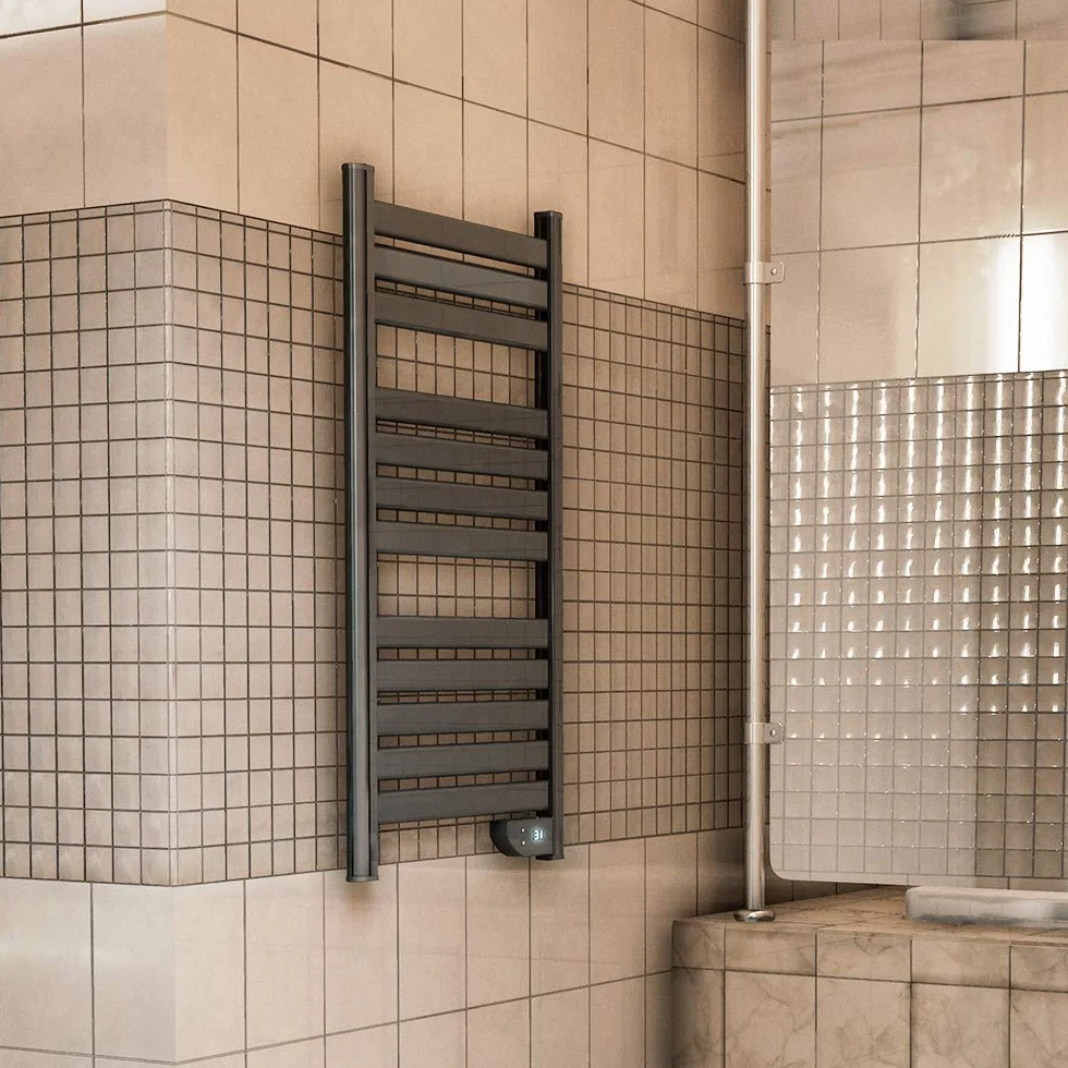 Cecotec Scaldasalviette riscaldato a risparmio energetico 9050 Asciugamano doppio in acciaio inox 500 W, IP24 2 modalità, timer, display LED, design moderno, kit di installazione