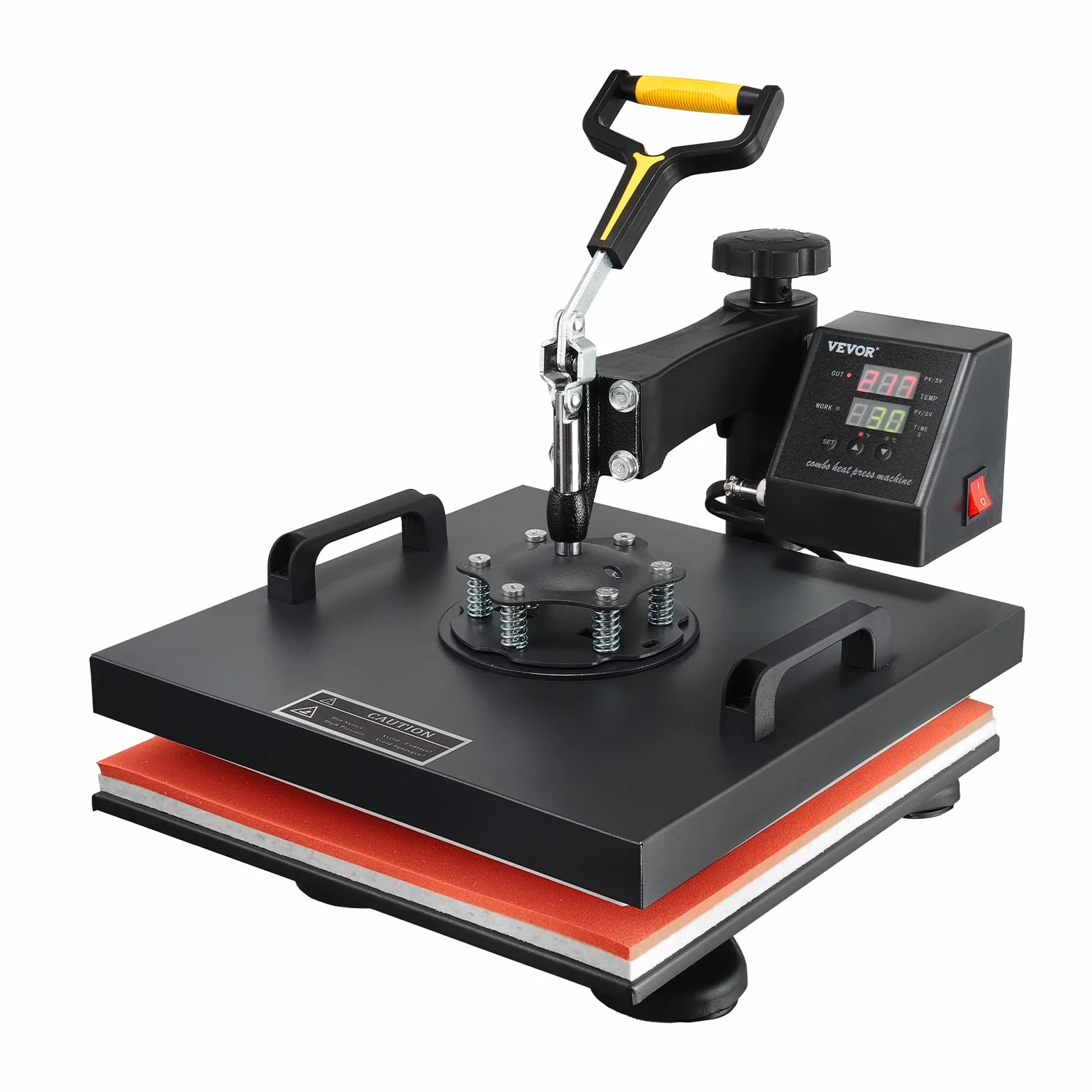 VEVOR 2 in 1 Macchina Digitale per Pressa a Caldo 1500 W 15x15 Pollici Sublimazione Girevole 360°