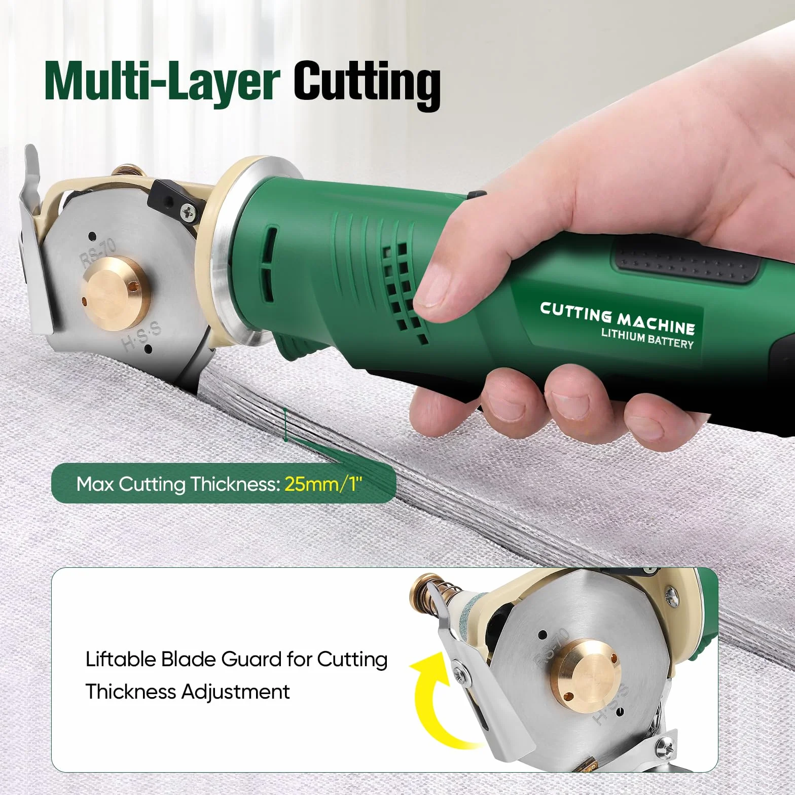 Forbici elettriche ricaricabili 240W 2000RPM 2000mAh 25mm Taglio per pelle cartone moquette