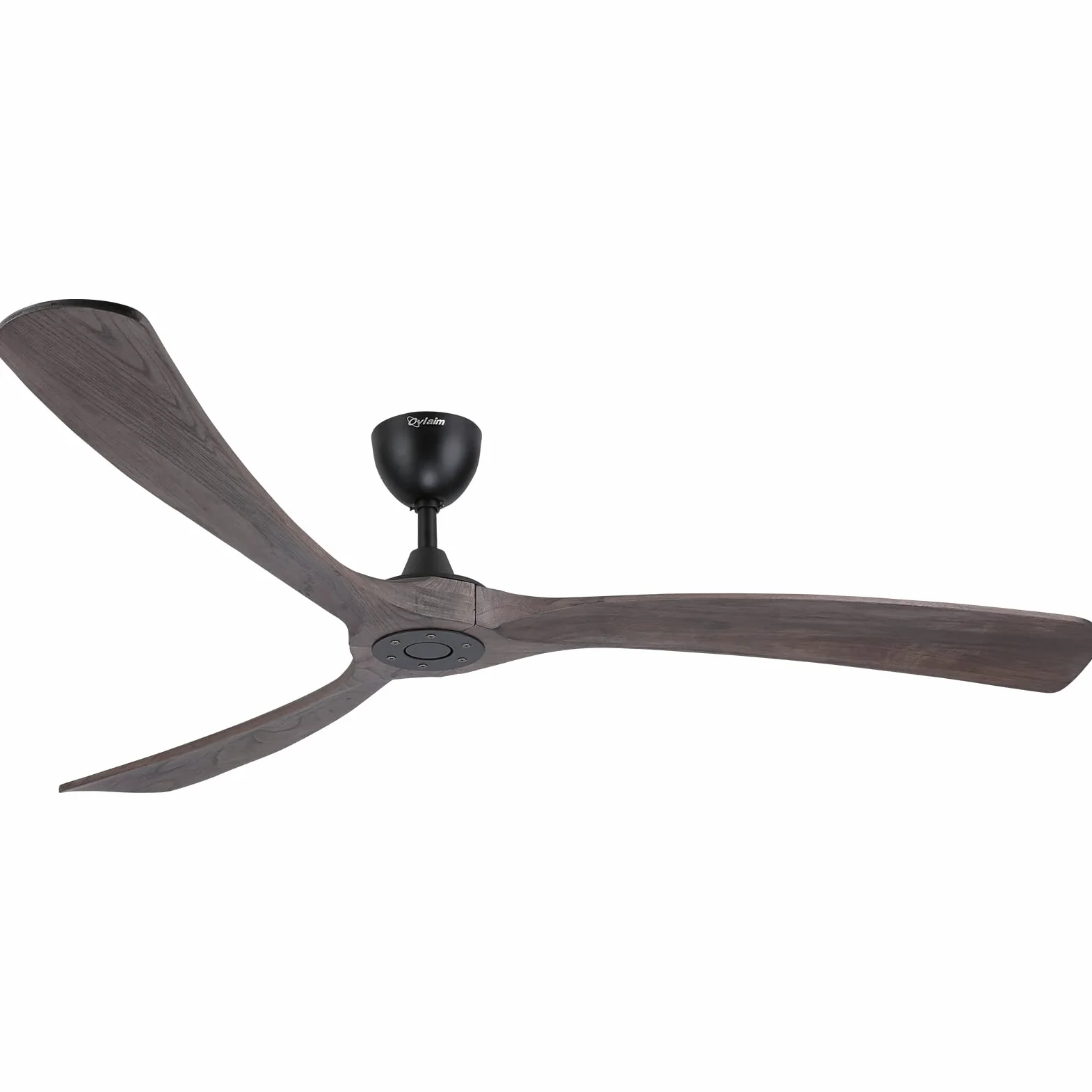 Ovlaim Ventilatore da soffitto con telecomando ali in legno, 6 velocità, IP44 impermeabile per esterno balcone, a risparmio energetico, motore DC super silenzioso, 183 cm, marrone e nero