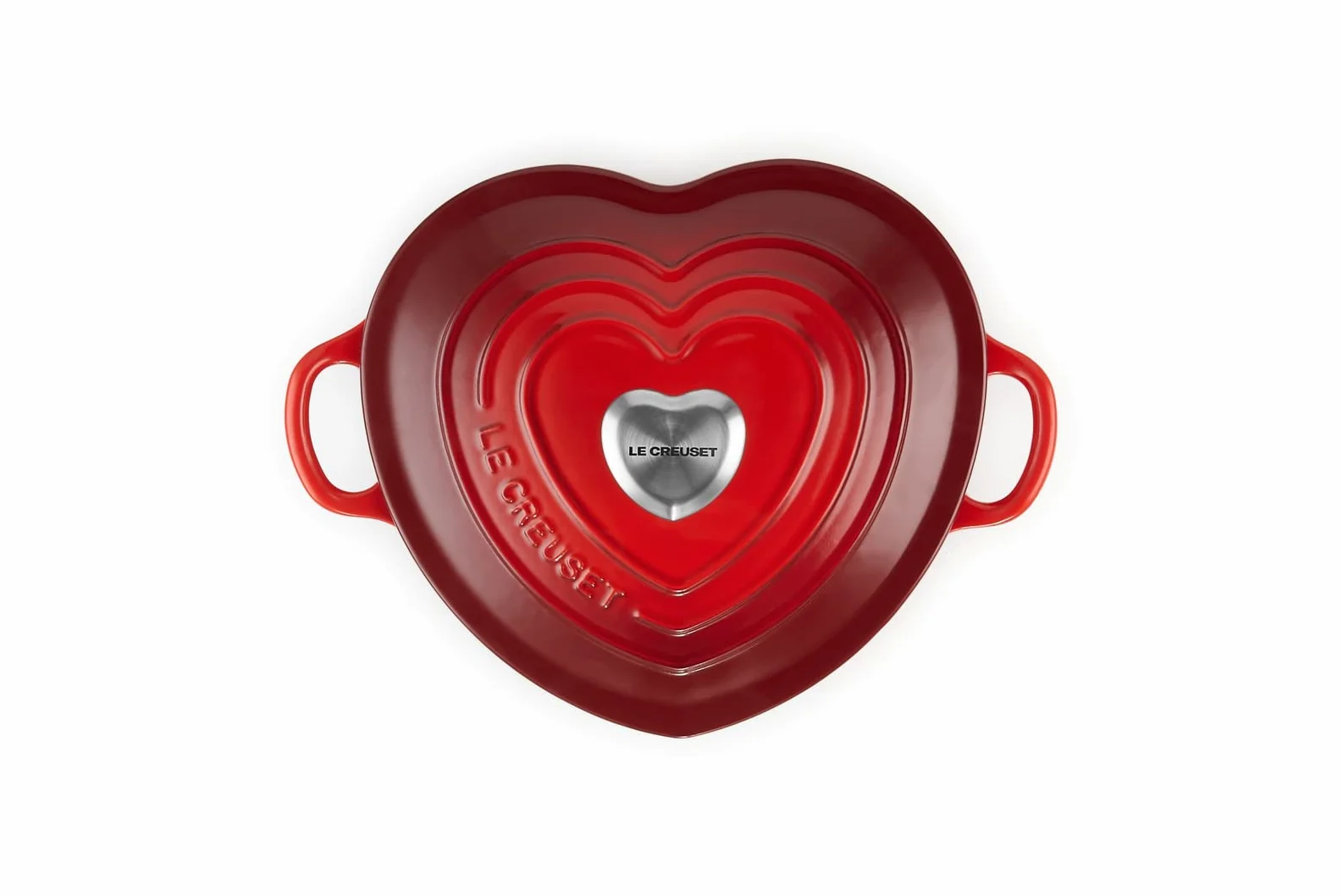 LE CREUSET Cocotte a cuore in ghisa vetrificata con pomello a cuore, 20 cm, Ciliegia, 21401200602455