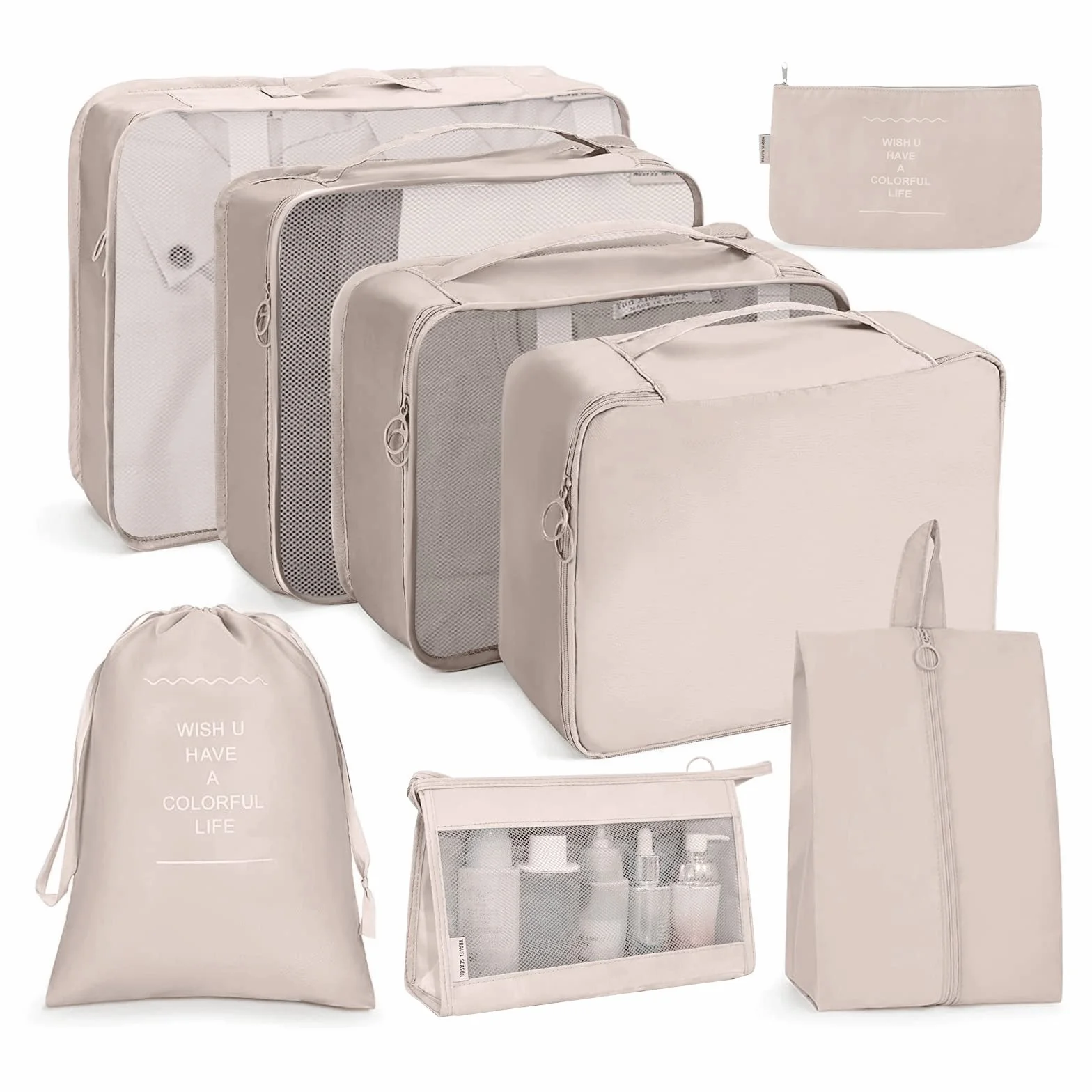 OSDUE Organizer Valigia 8 Pezzi Packing Cubes Salvaspazio Abbigliamento Intimo Calzature
