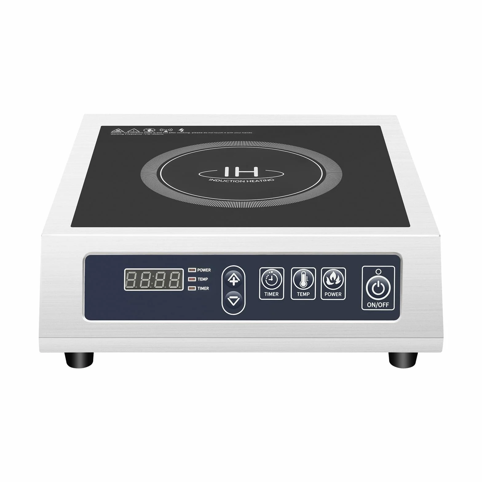 Piano cottura a induzione professionale 3500 W (35 cm) – fornello a induzione con display digitale – spina europea 220 V – regolazione della potenza 10 livelli – ideale per ristorante, cucina e