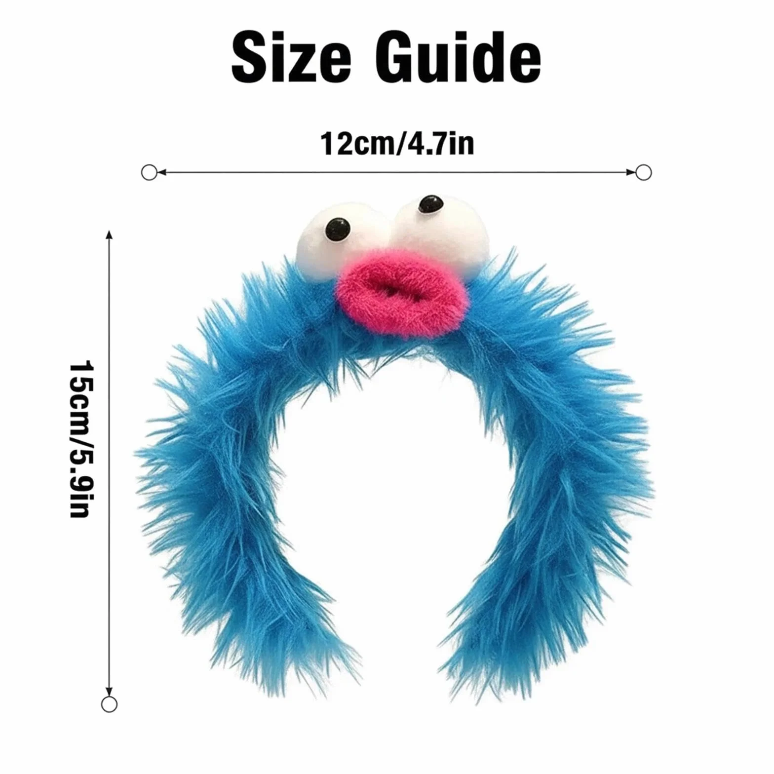 Cerchietto Mostro Biscotto in Peluche Blu per Halloween Carnevale