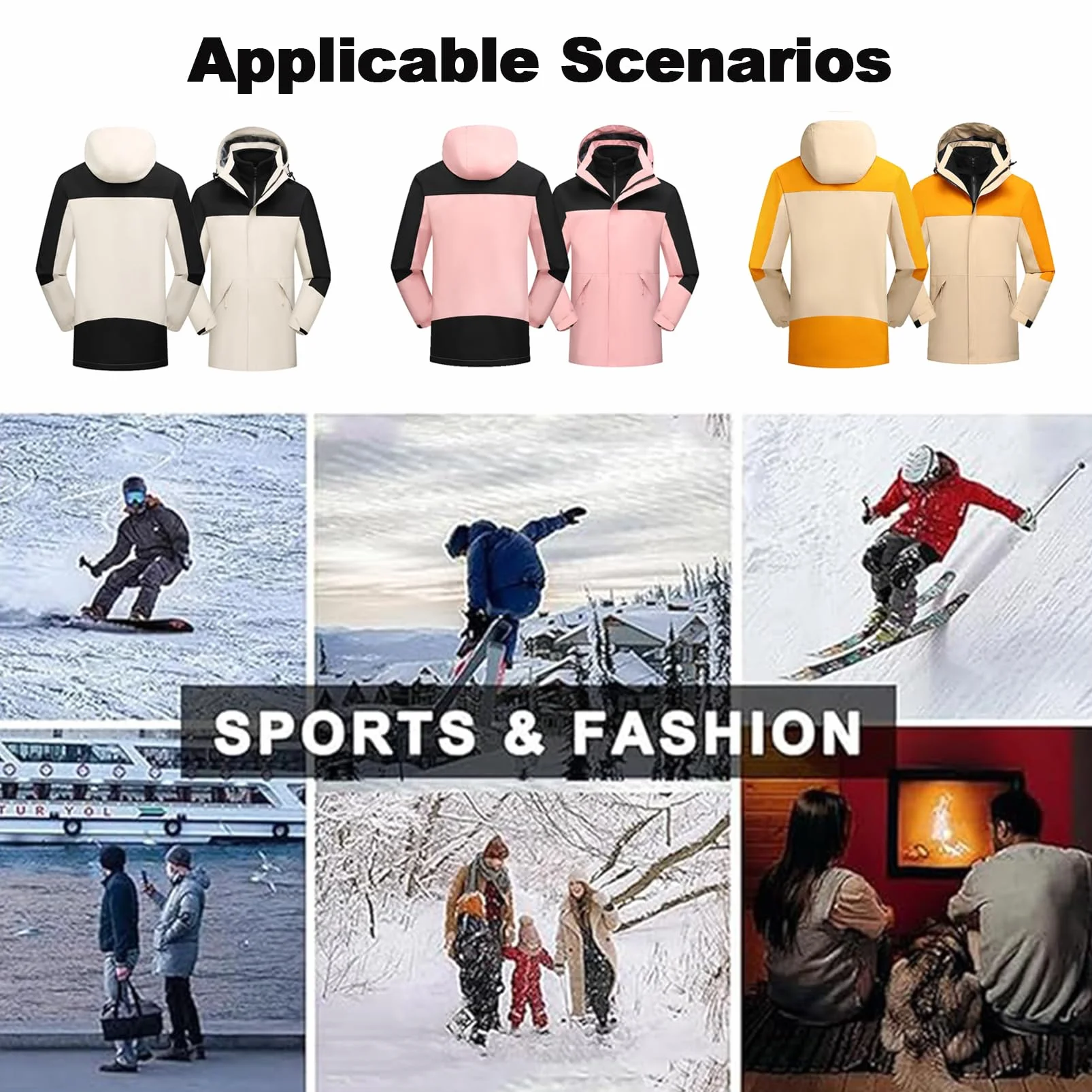 Giacca Softshell da Uomo 3 in 1 per Attack Titan, Impermeabile, Foderata in Pile, Antivento Rimovibile, Termica, Calda, per Sci, Montagna, Escursionismo, Campeggio,G-M