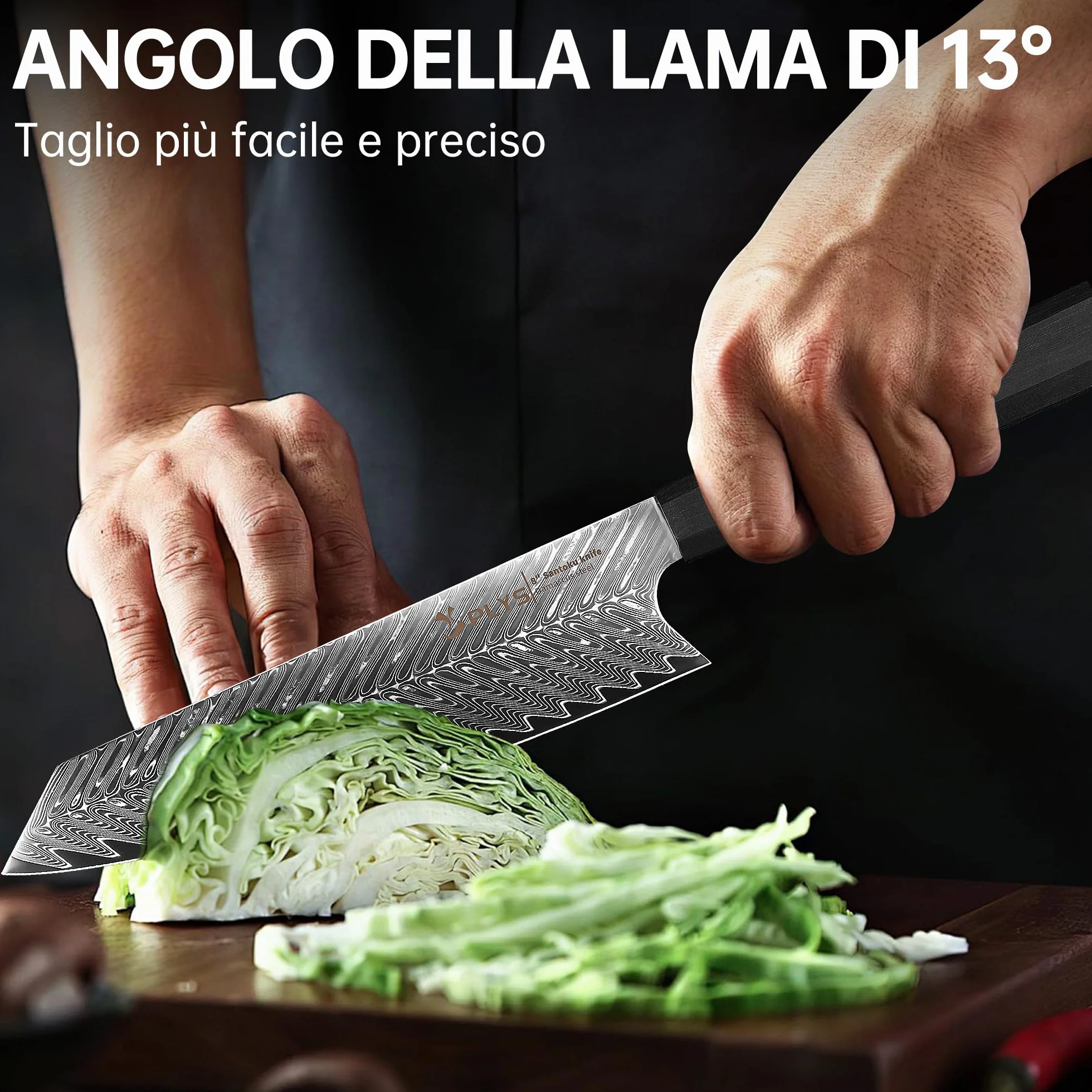 Coltello da Cucina Damasco: Coltello da Chef Kiritsuke 20 cm, Acciaio Damasco 67 Strati, VG10, Manico G10 Ottagonale, Confezione Regalo