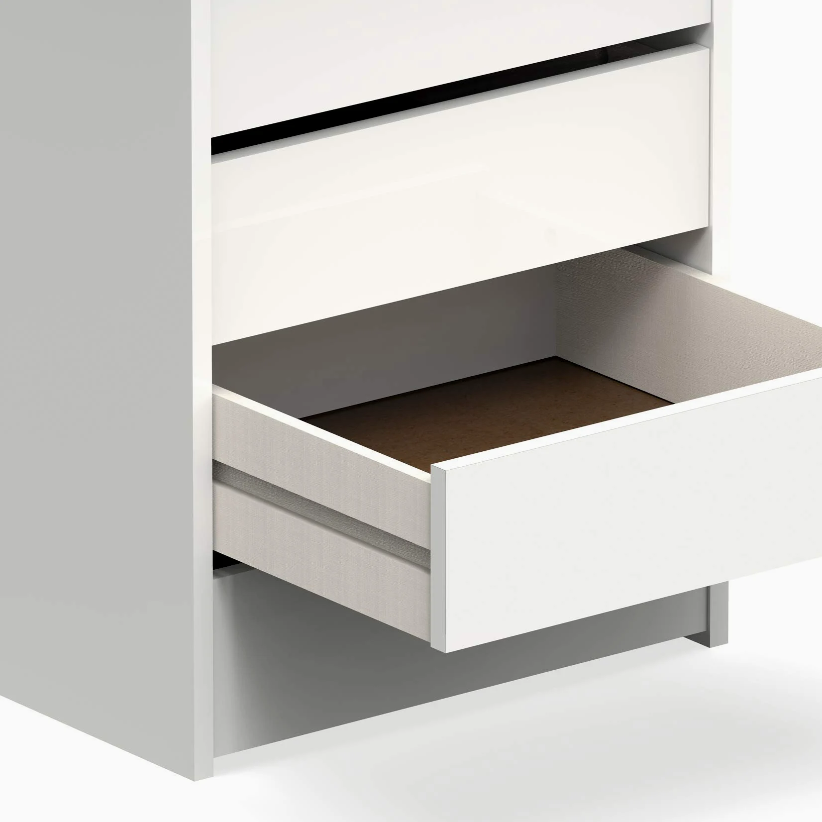 MUEBLES PITARCH | Cassettiera 4 Cassetti, Bianco Lucido, 63,5x46x45 cm (altezza x larghezza x profondità), Collezione Tibet