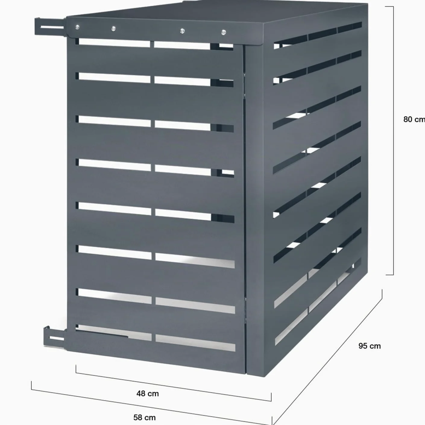IDMarket - Copertura per condizionatore d'aria in metallo grigio carbone per unità esterna 95 x 48 x 80 cm