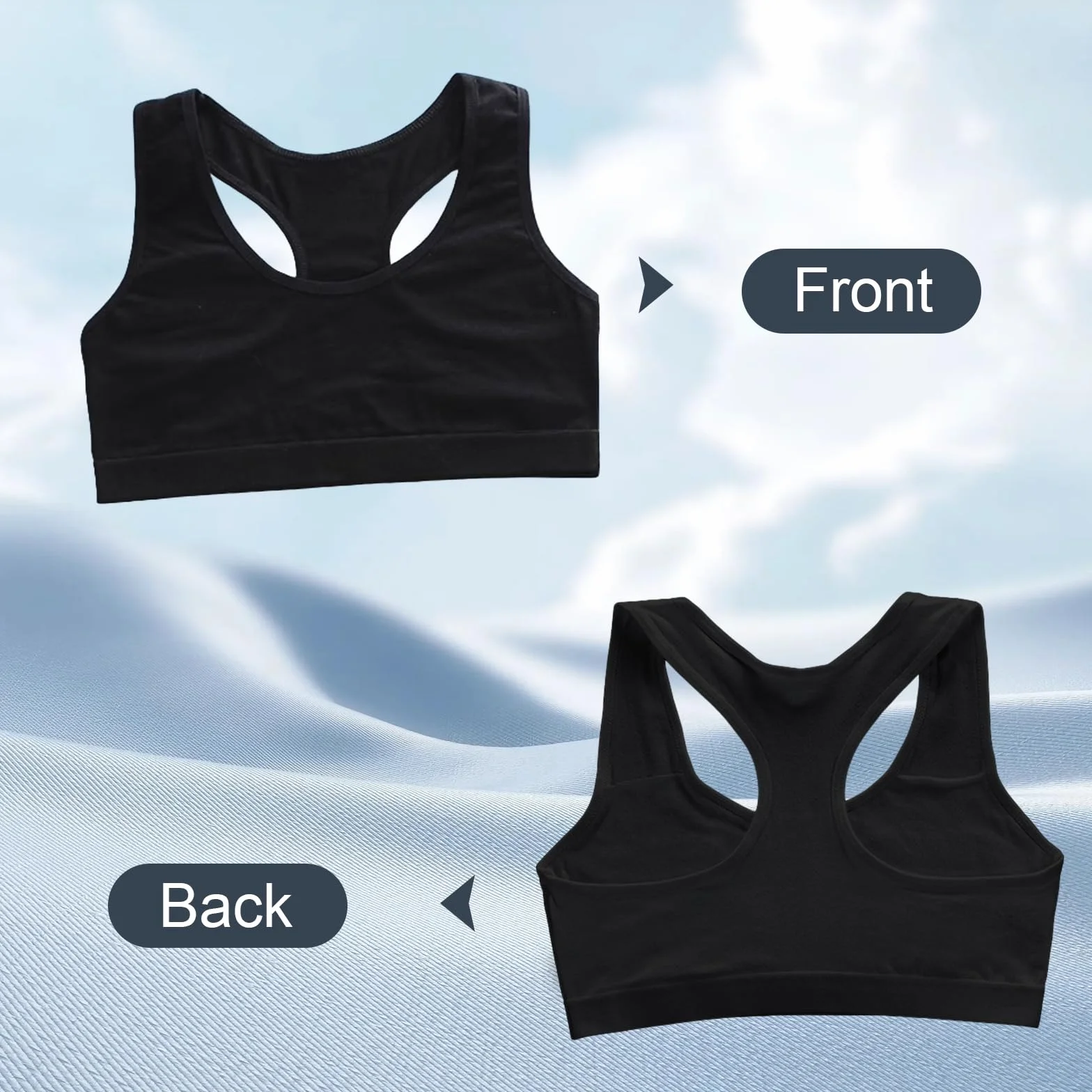 FUIPVGI Confezione da 4 reggiseni corti per ragazze in cotone morbido non imbottito