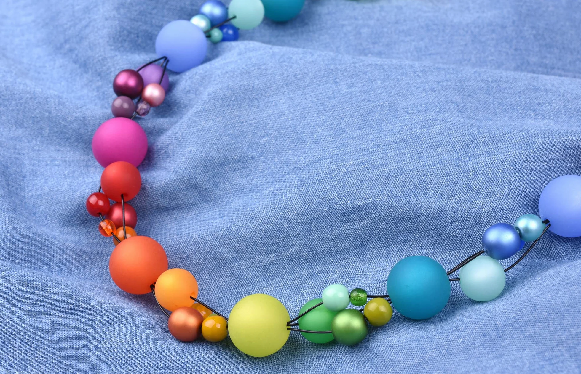 Materiale Mix Catena Amelie, Placcato argento, colore: bunt, cod. 2177-B