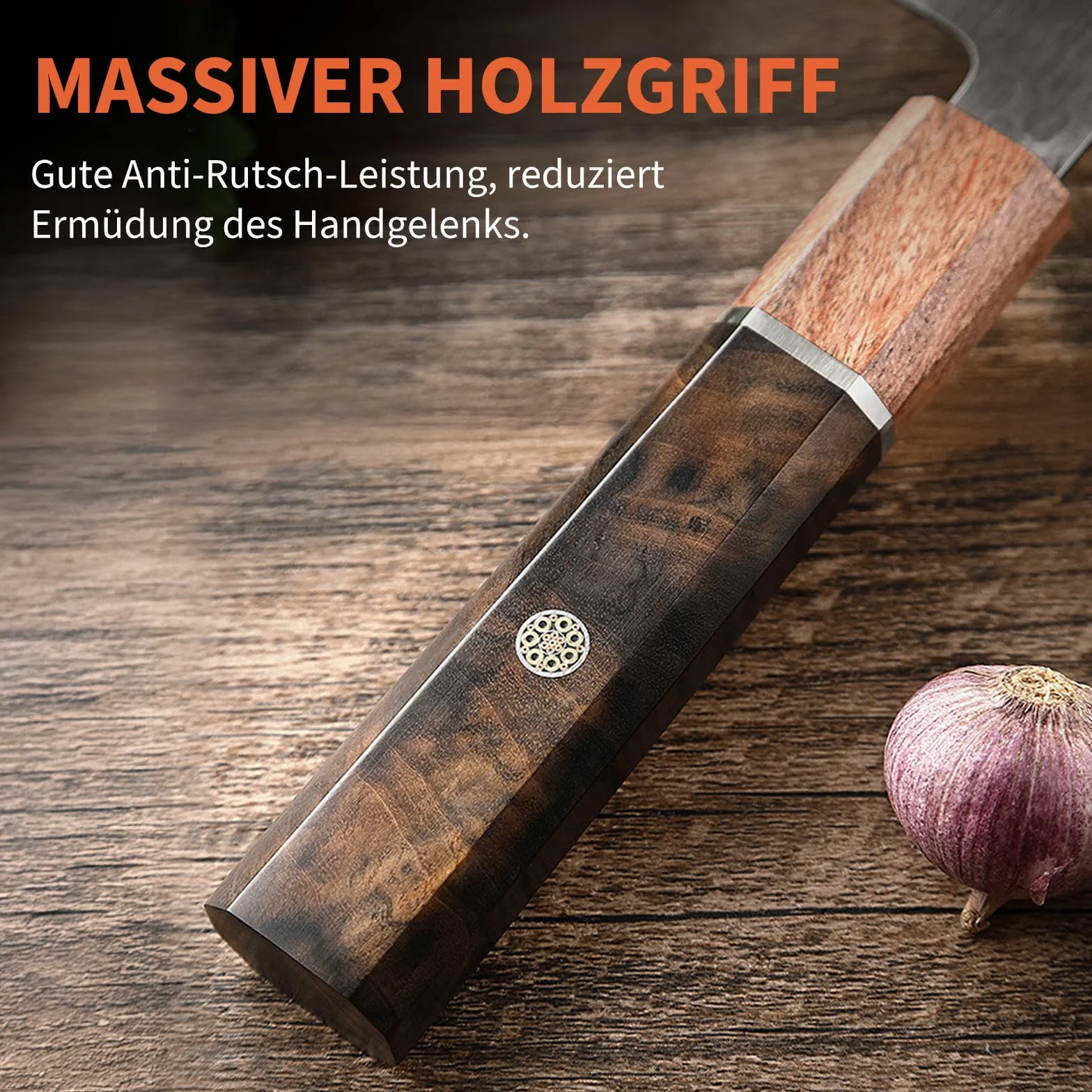 Plys Coltelli da Cucina Giapponese Professionali: Mannaia Carne Coltello da Chef Acciaio con Impugnatura Ergonomica